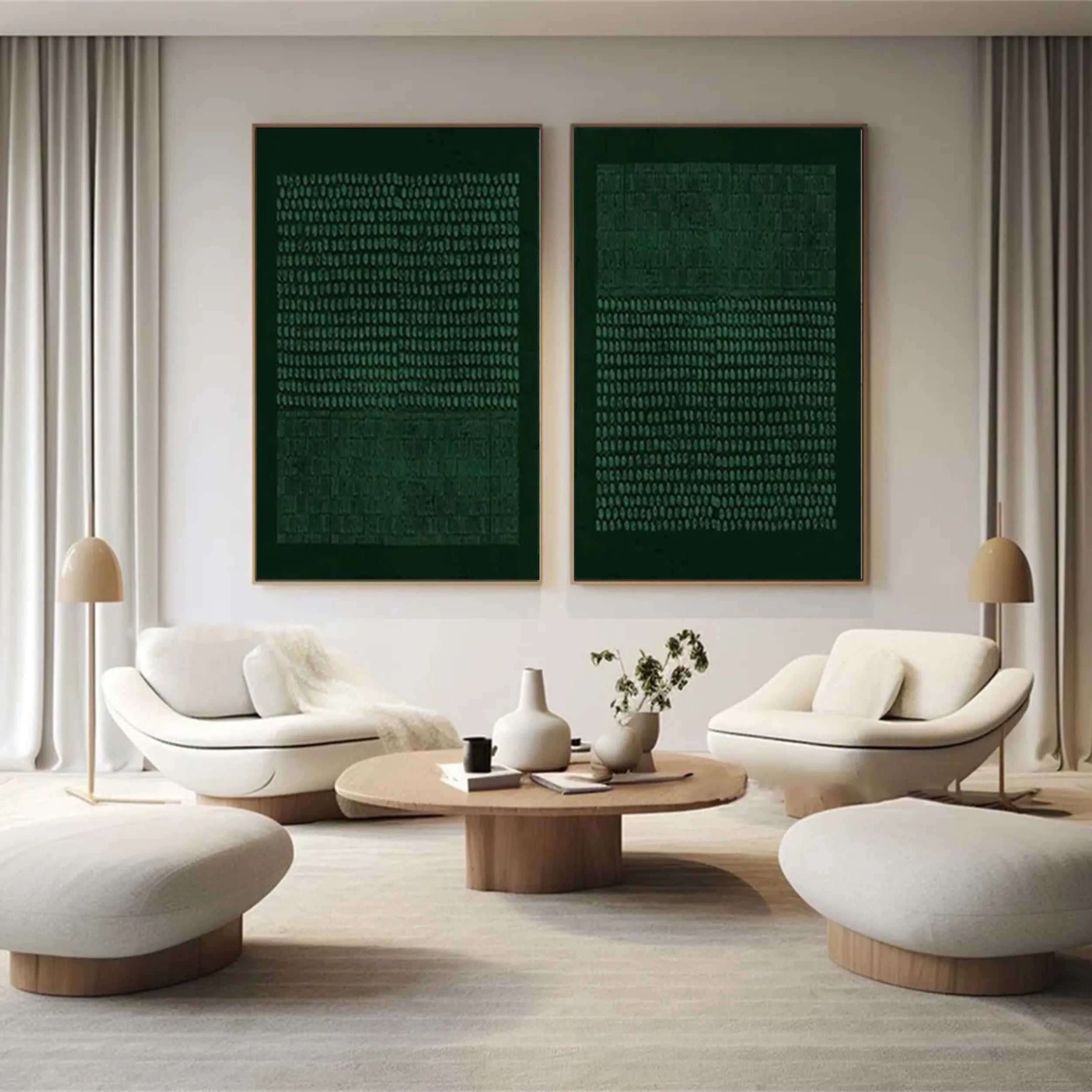 Green Texture Art Set of 2#GT010