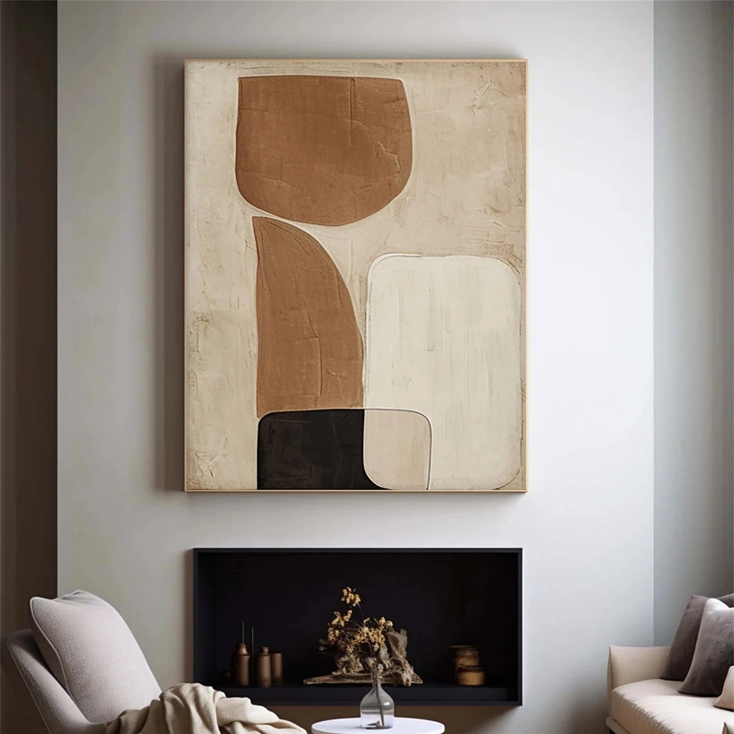 Minimalist Brown & Beige Art  #MB015