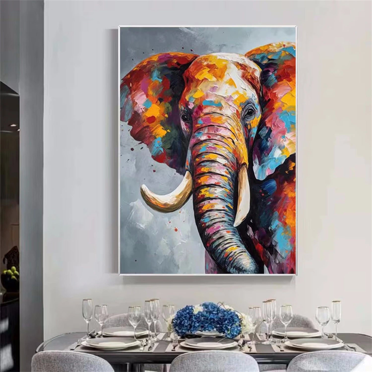 Colorful Abstract Animal Wall Art #AL092