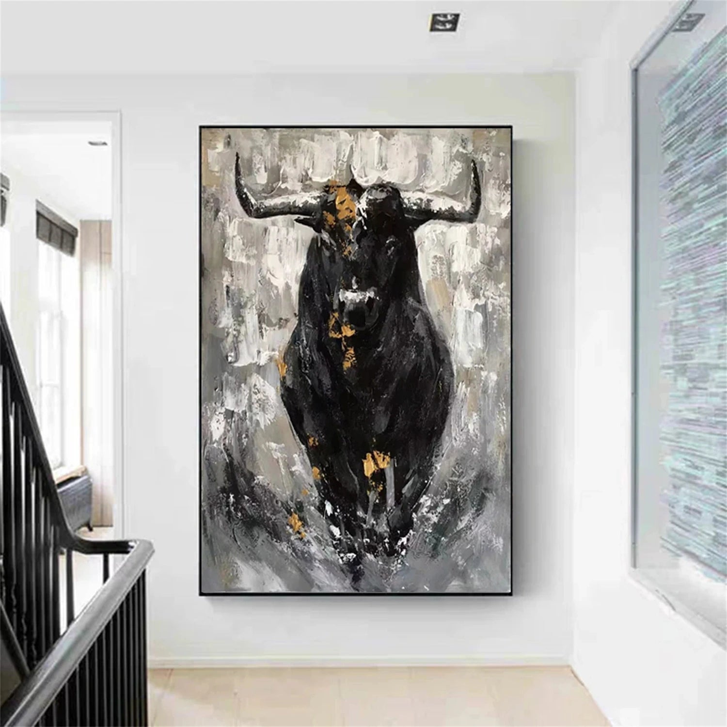 Black and White Abstract Animal Wall Art #AL058