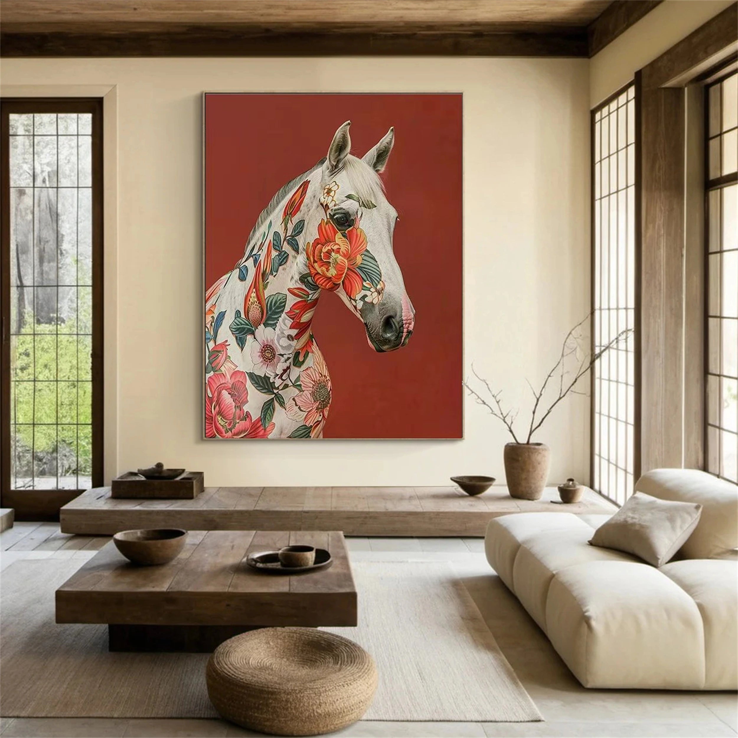 Colorful Horse Abstract Animal Wall Art #AL018