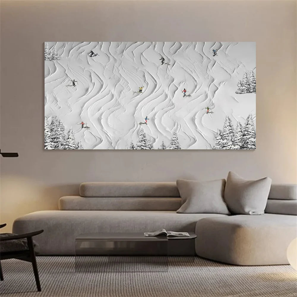 White Sport Art Minimalist Textured Wall Art #SA002