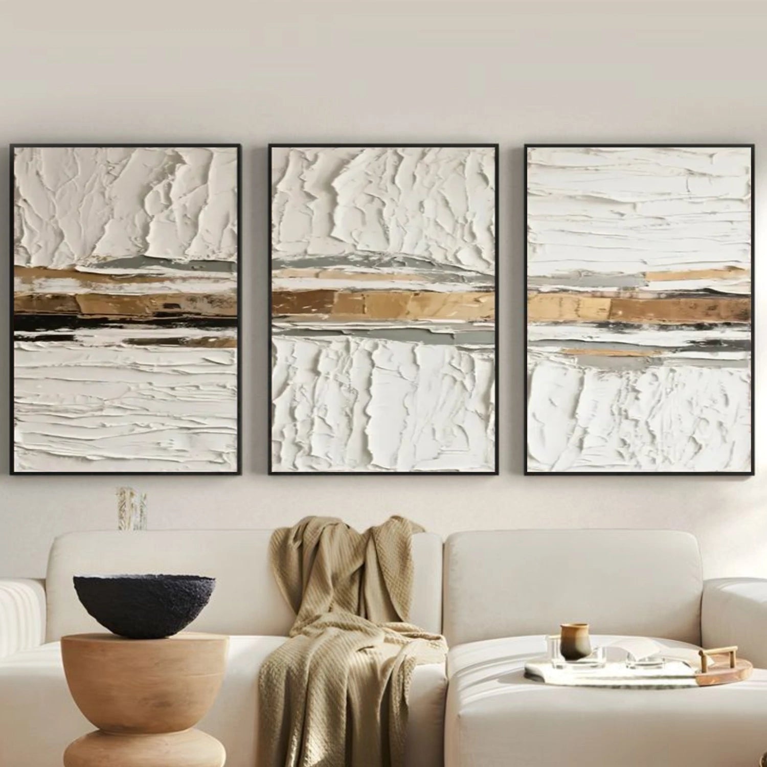 Minimalist Textured Canvas Art Set of 3 #MM303