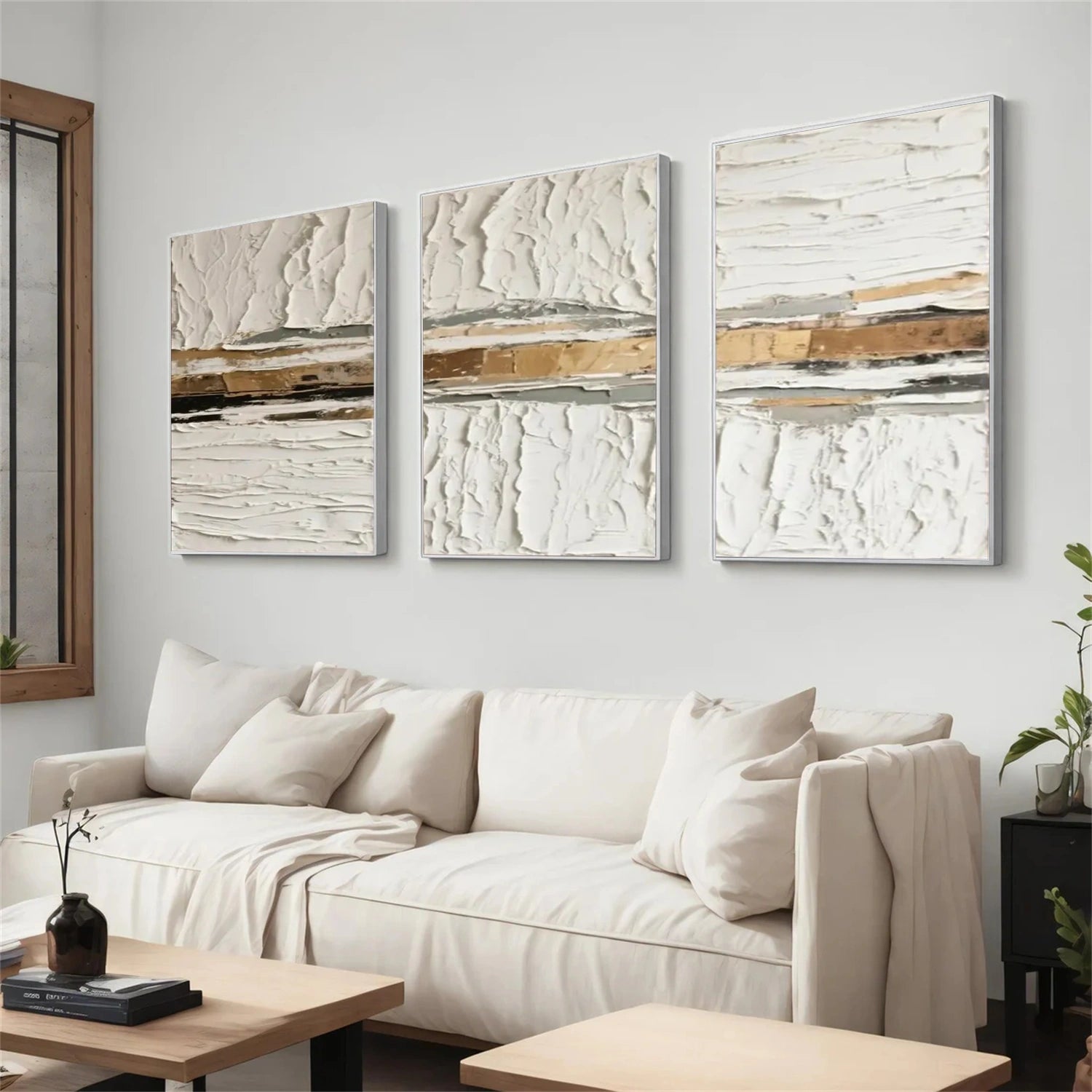 Minimalist Textured Canvas Art Set of 3 #MM303