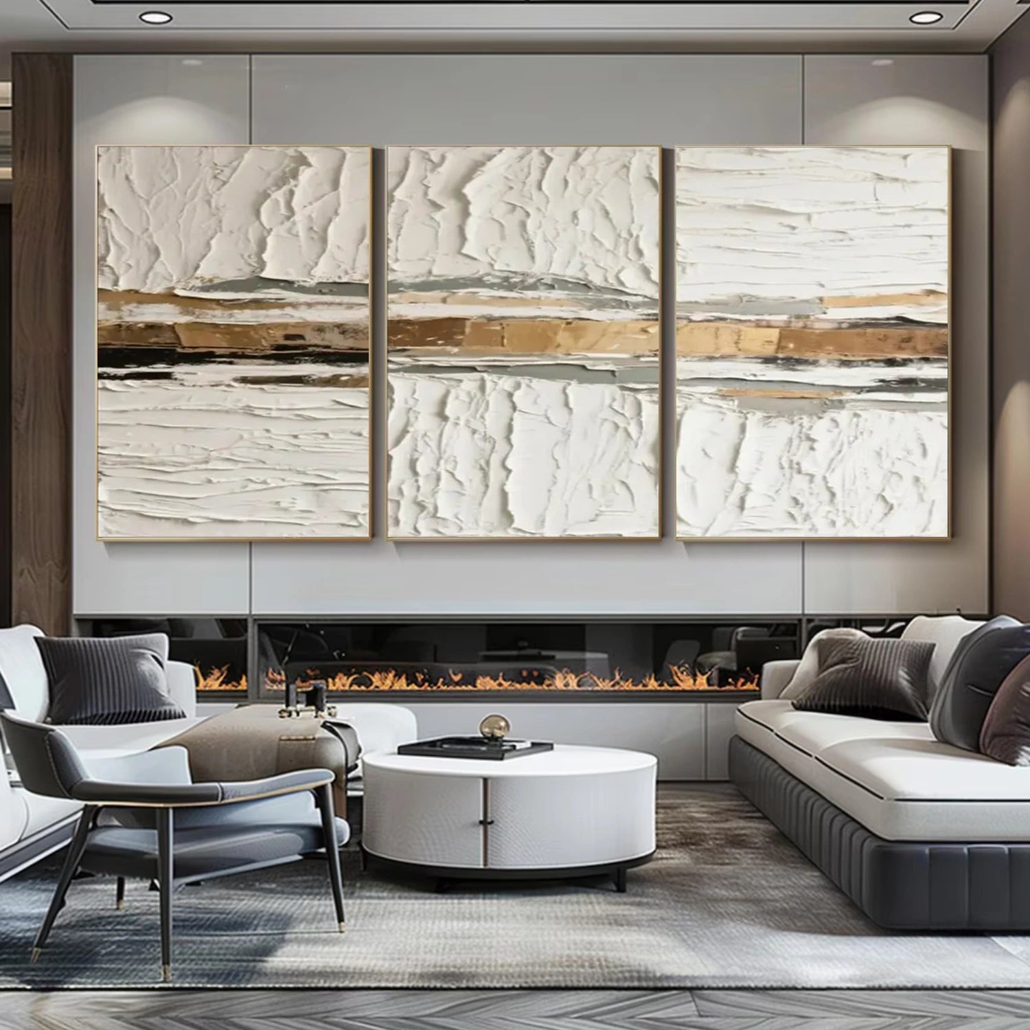 Minimalist Textured Canvas Art Set of 3 #MM303