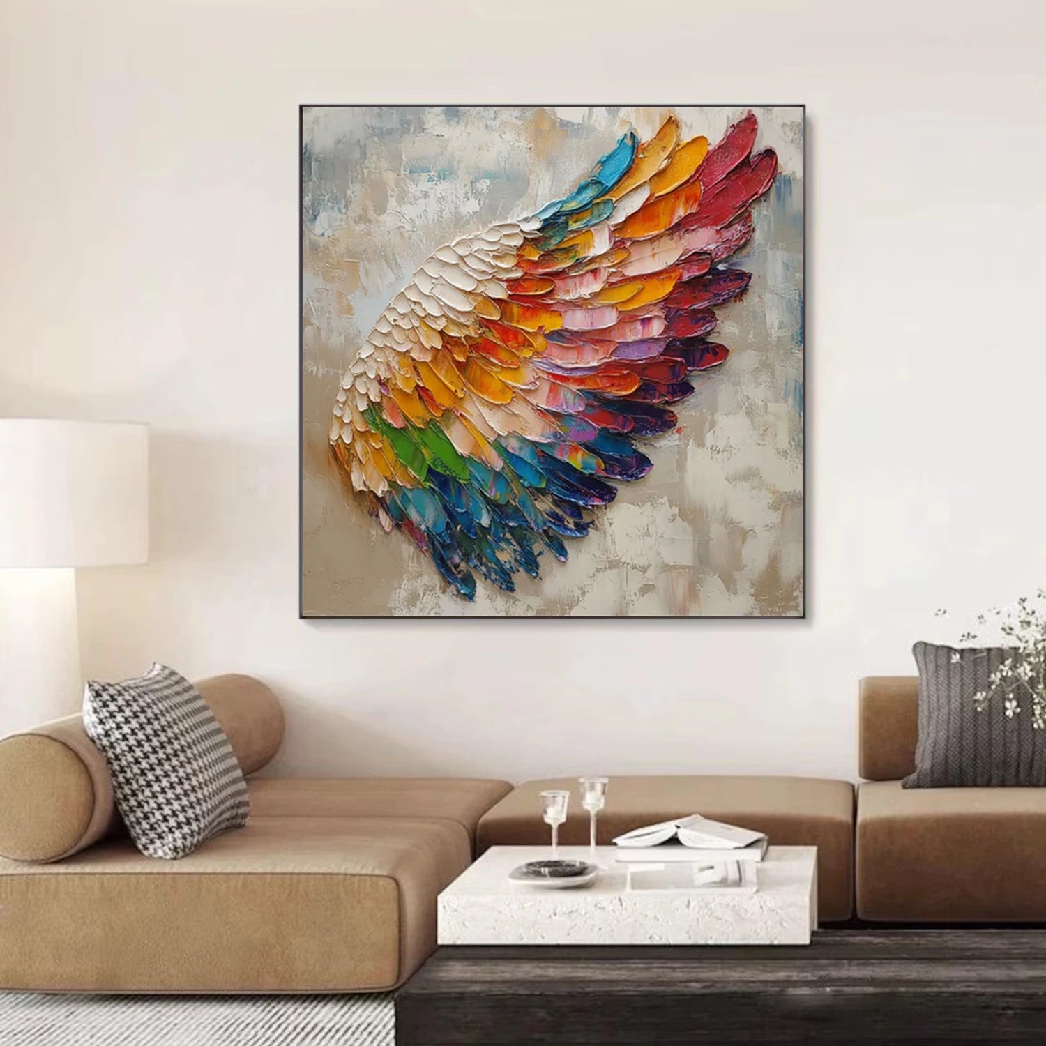 Abstract Angel Portrait Textured Wall Art #AP091