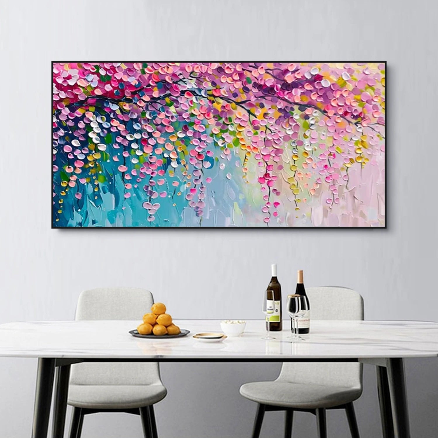 Colorful Flower & Tree Abstract Textured Wall Art #ML069