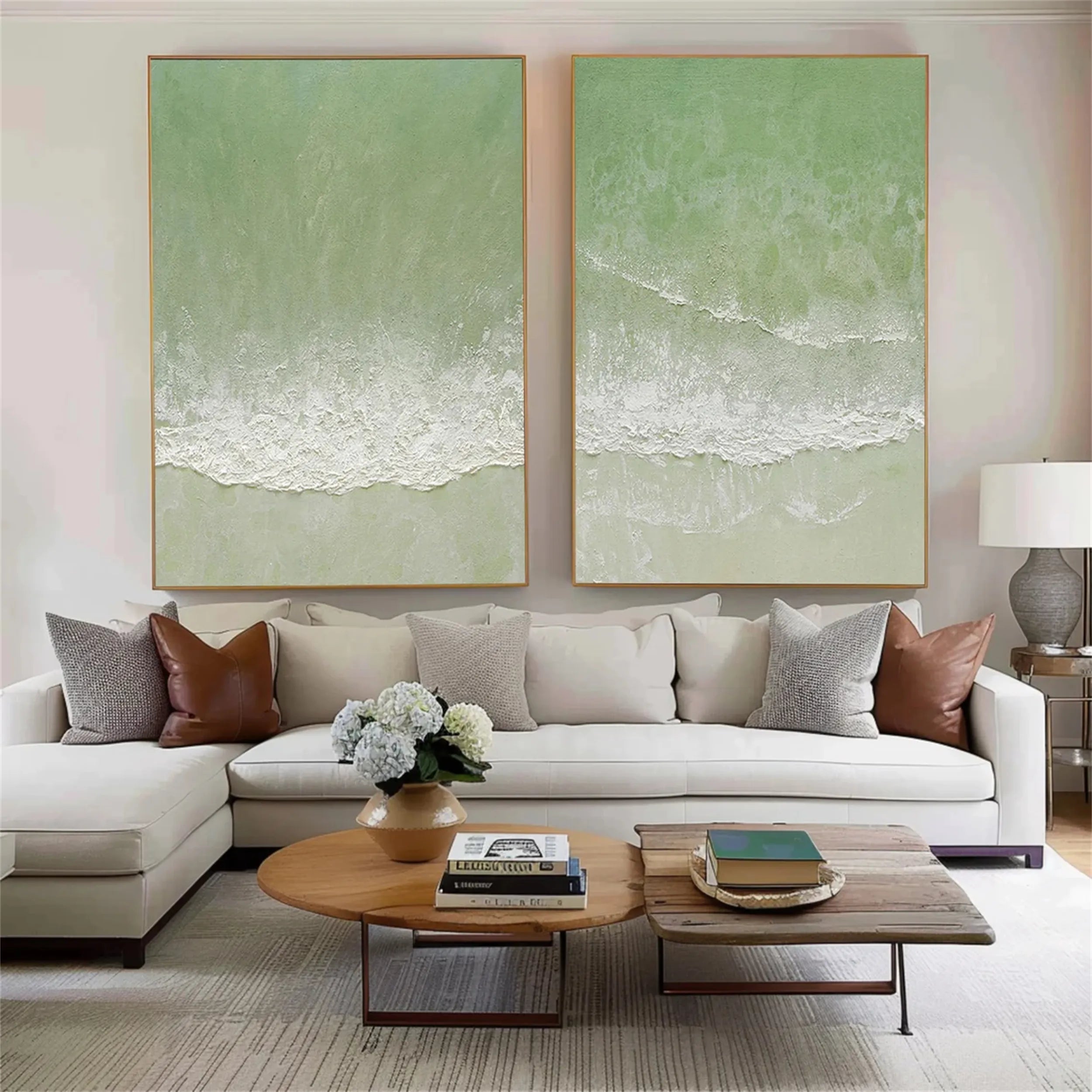 Green Texture Art Set of 2#GT033