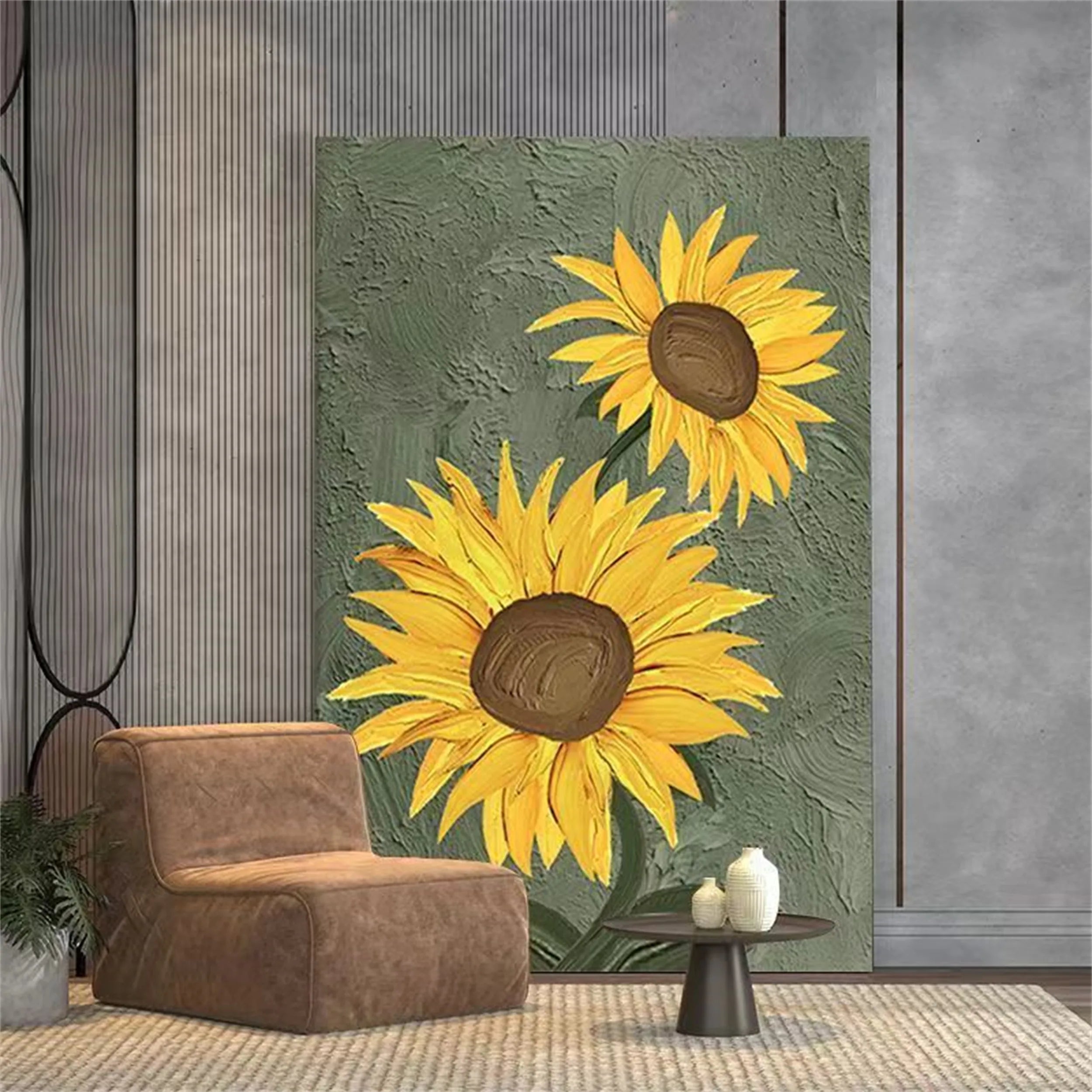 Colorful Flower & Tree Abstract Textured Wall Art #ML013