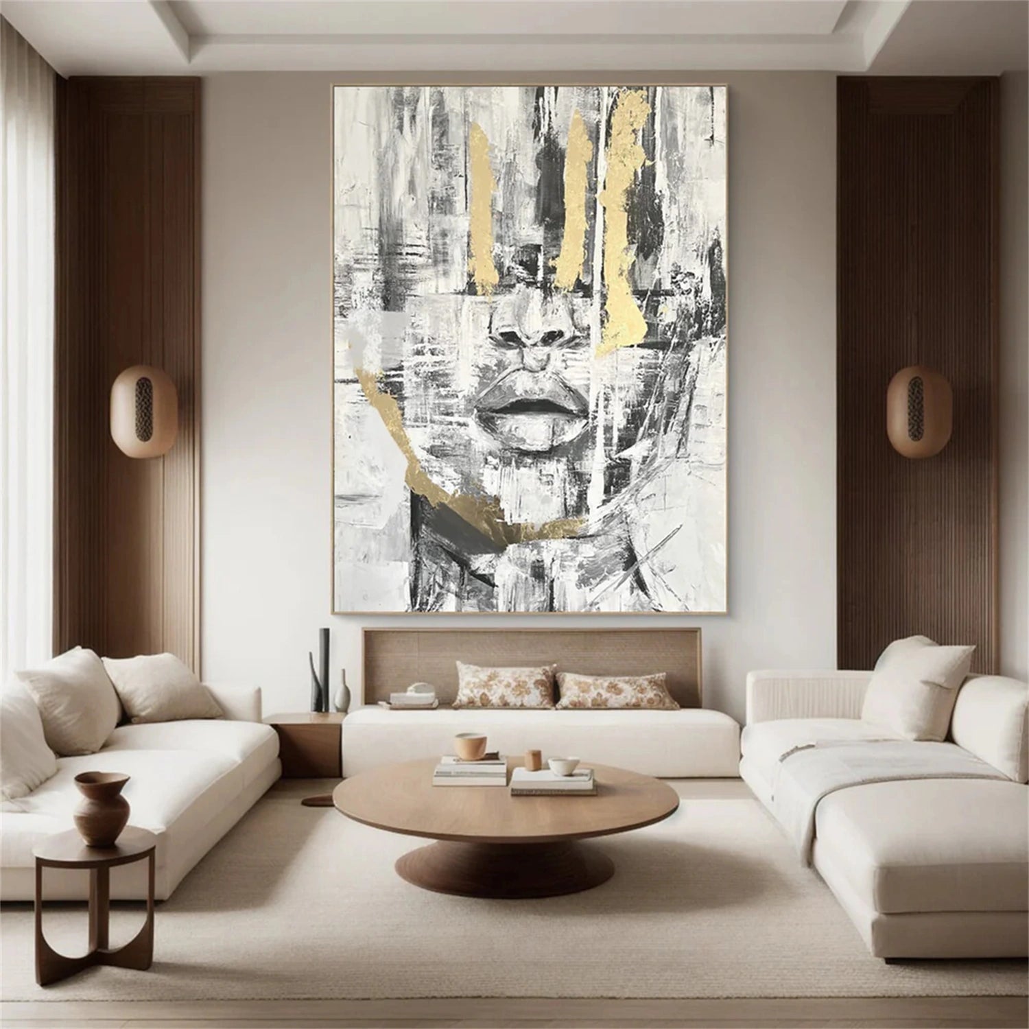 Abstract Portrait Black and White Painting #AP023