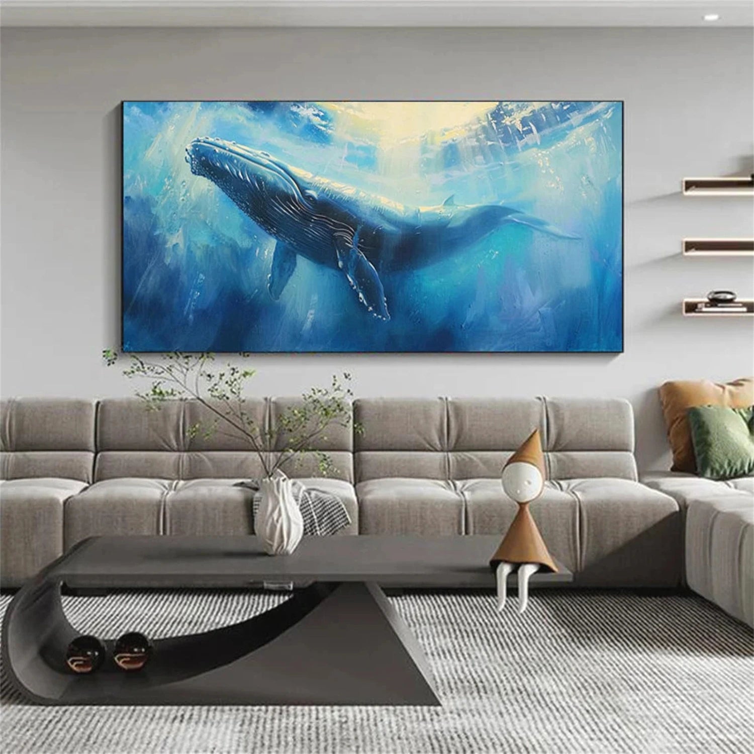 Blue Abstract Animal Wall Art #AL096