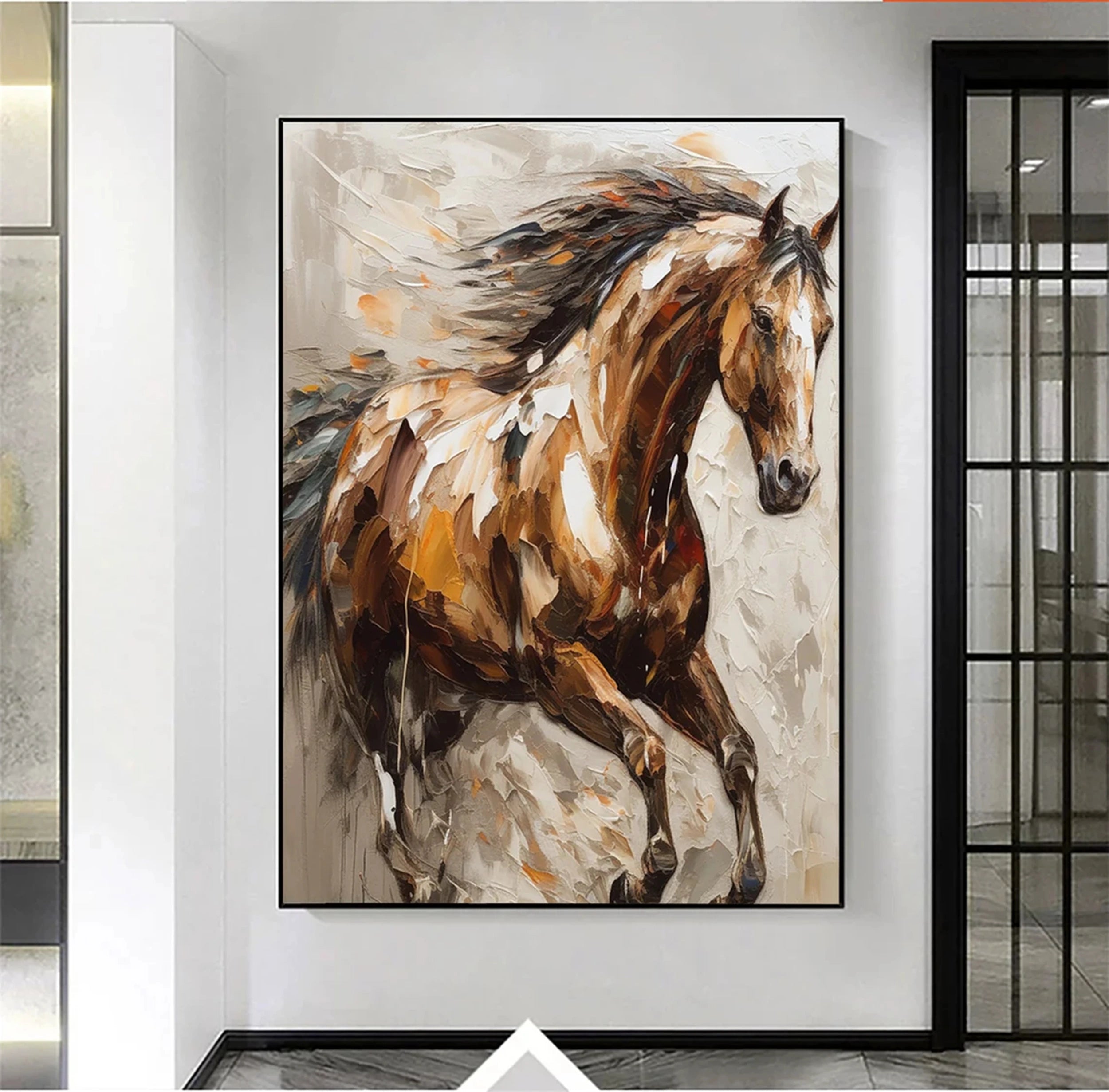 Colorful Horse Abstract Animal Wall Art #AL044