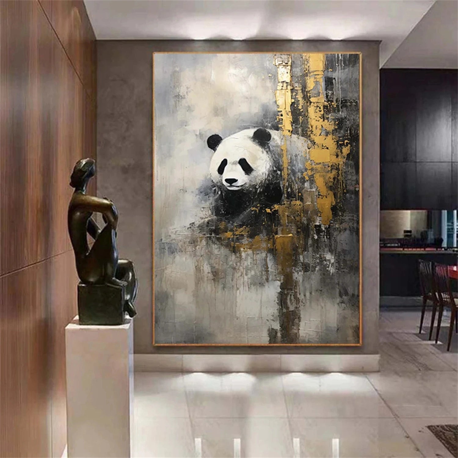 Black and White Abstract Animal Wall Art #AL065