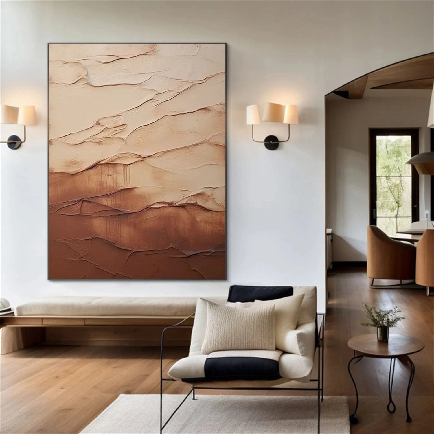 Minimalist Brown & Beige Art  #MB029