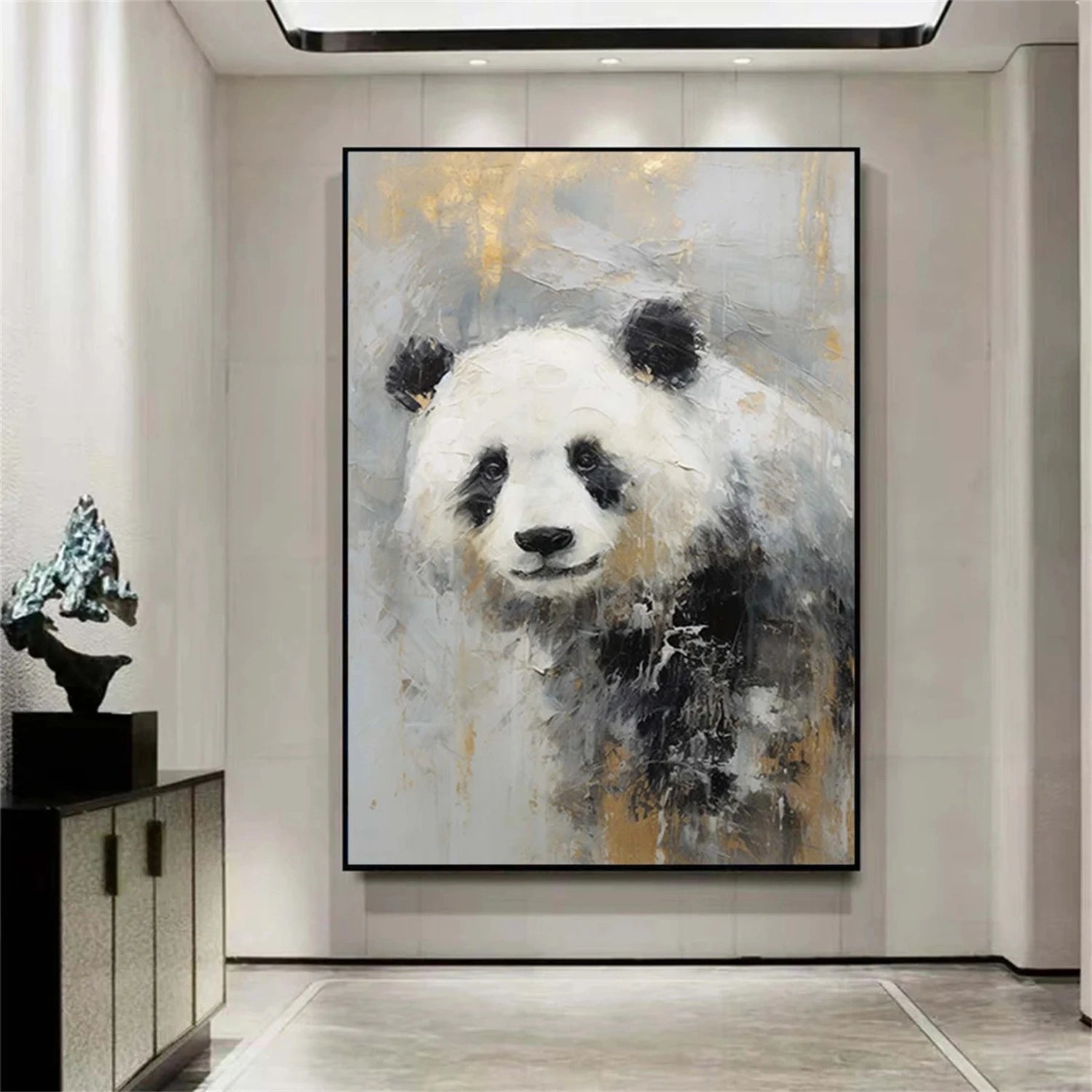 Black and White Abstract Animal Wall Art #AL064