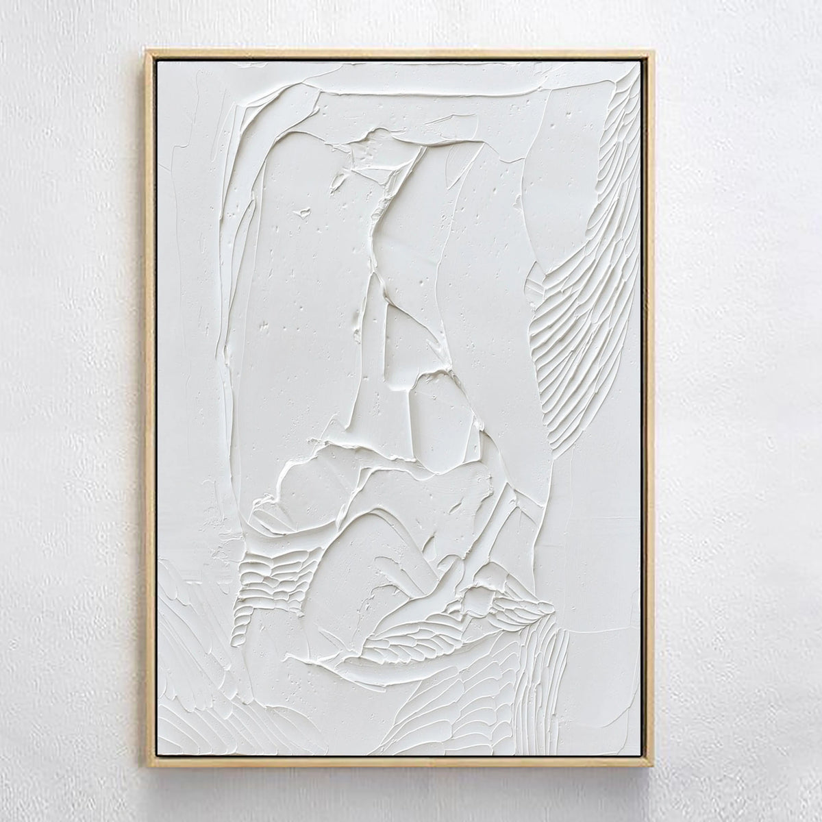 3D Textured Plaster Minimalist Canvas Wall Art, Large Painting