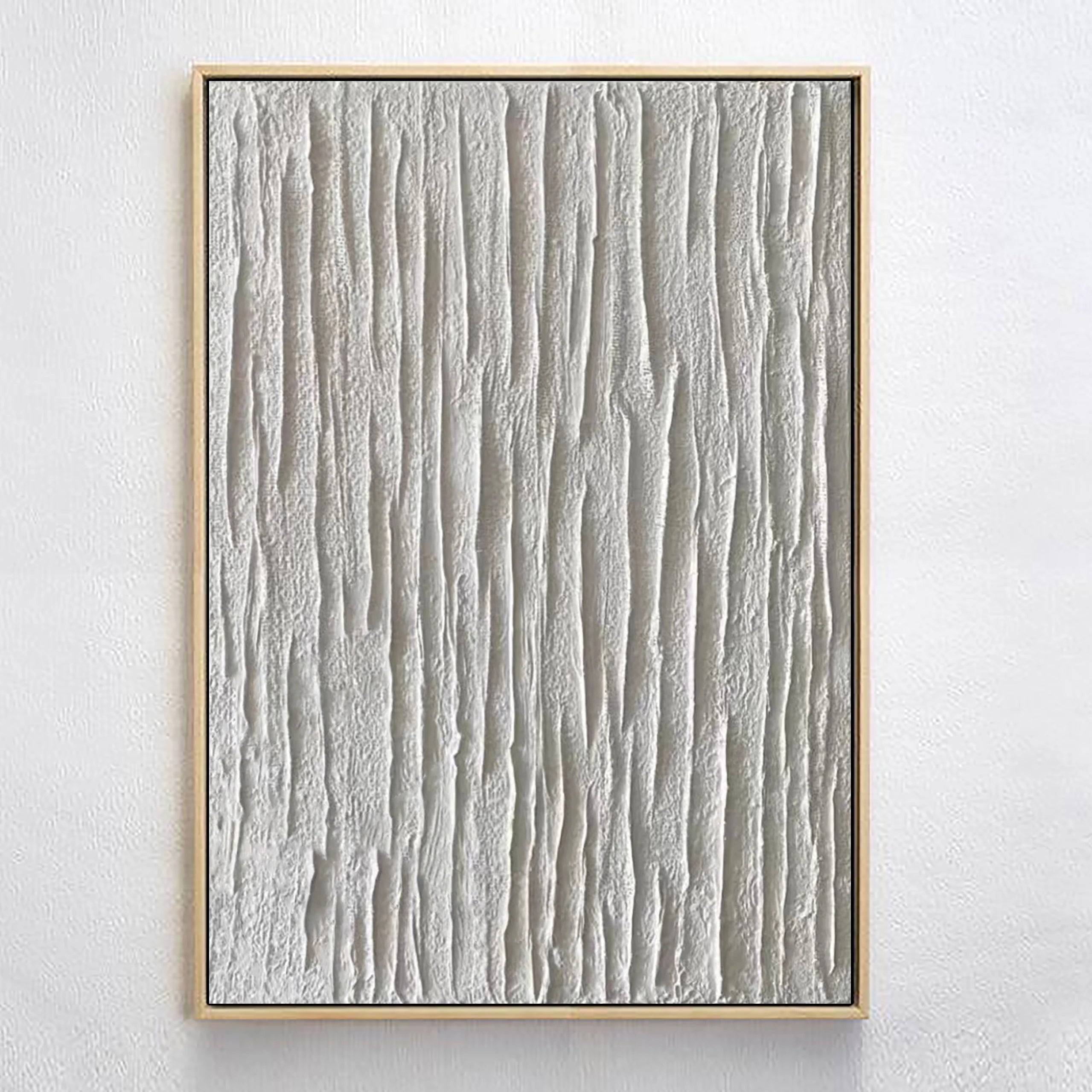 White Minimalistic Textured Plaster Canvas Large Painting Wall Artwork