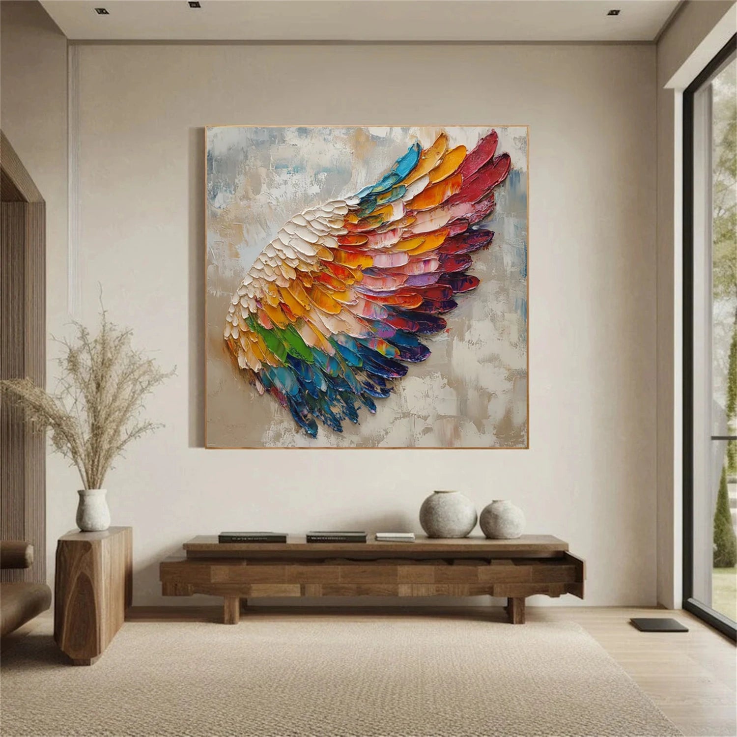 Abstract Angel Portrait Textured Wall Art #AP091