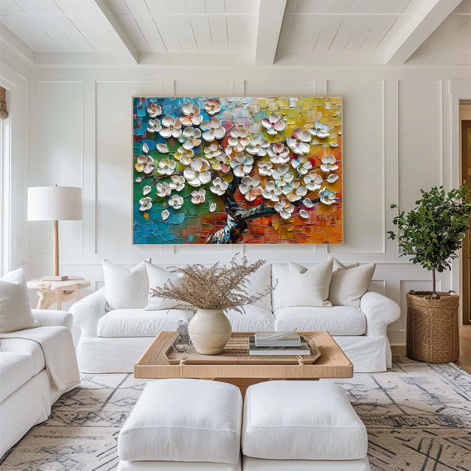 Flower & Tree Abstract Textured Wall Art #ML189