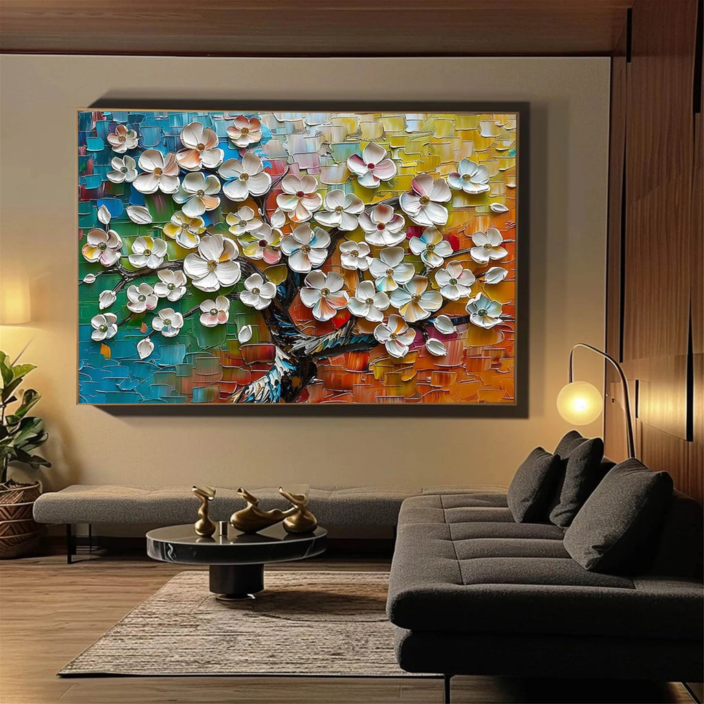Flower & Tree Abstract Textured Wall Art #ML189