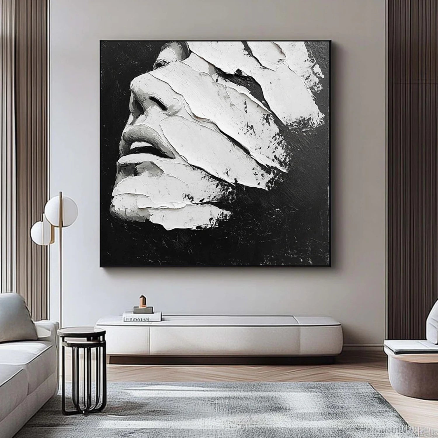 Abstract Portrait Textured Wall Art #AP092