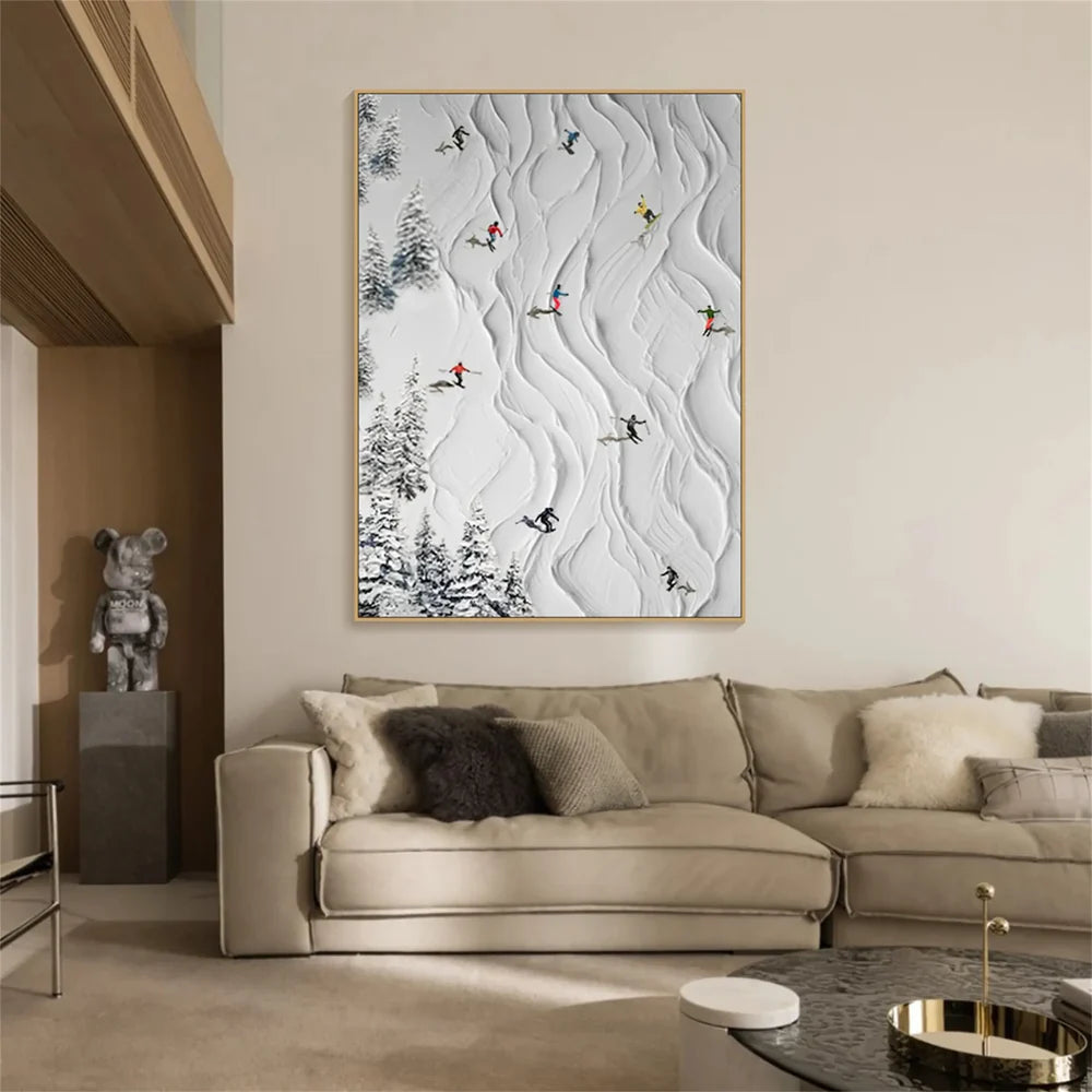 White Sport Art Minimalist Textured Wall Art #SA007