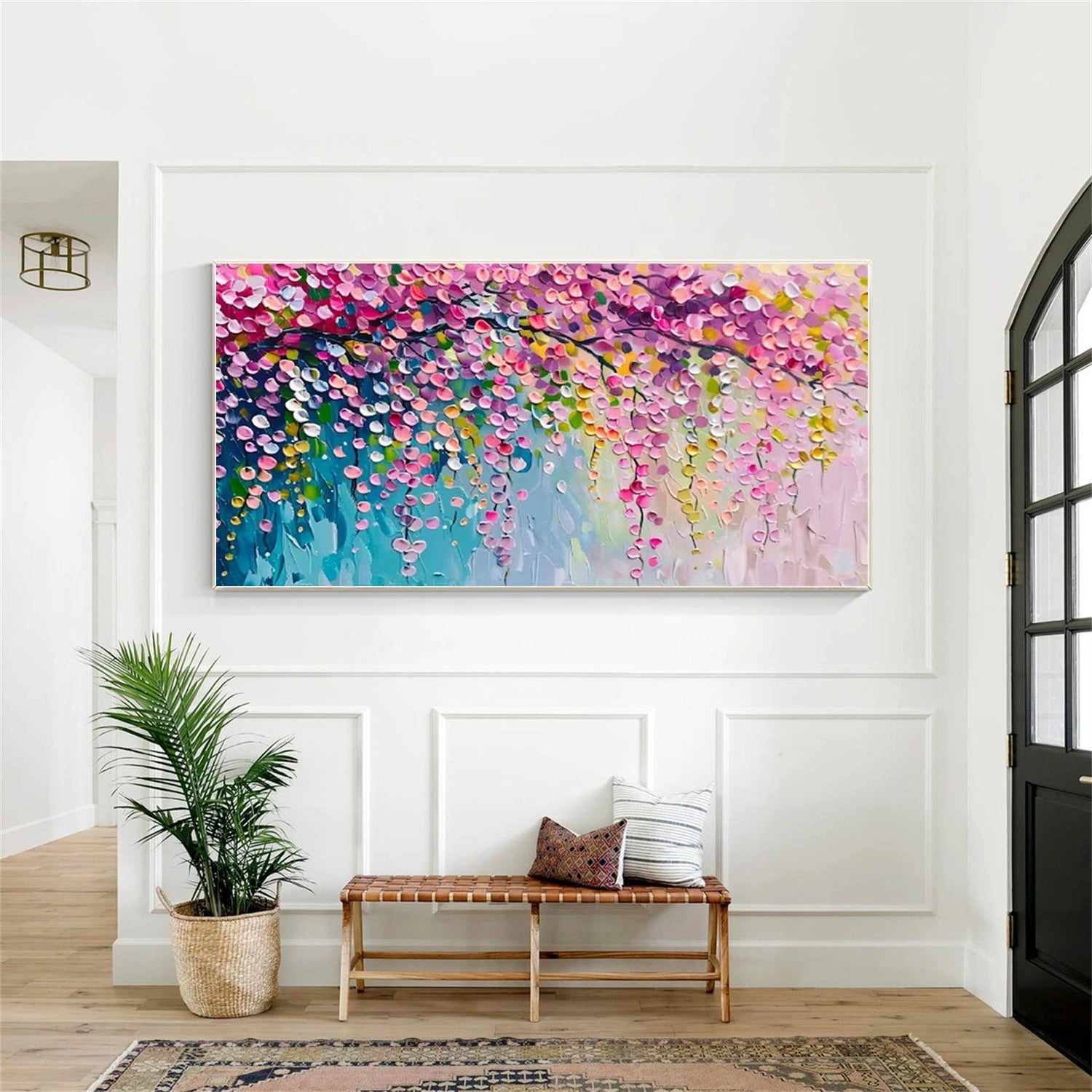 Colorful Flower & Tree Abstract Textured Wall Art #ML069