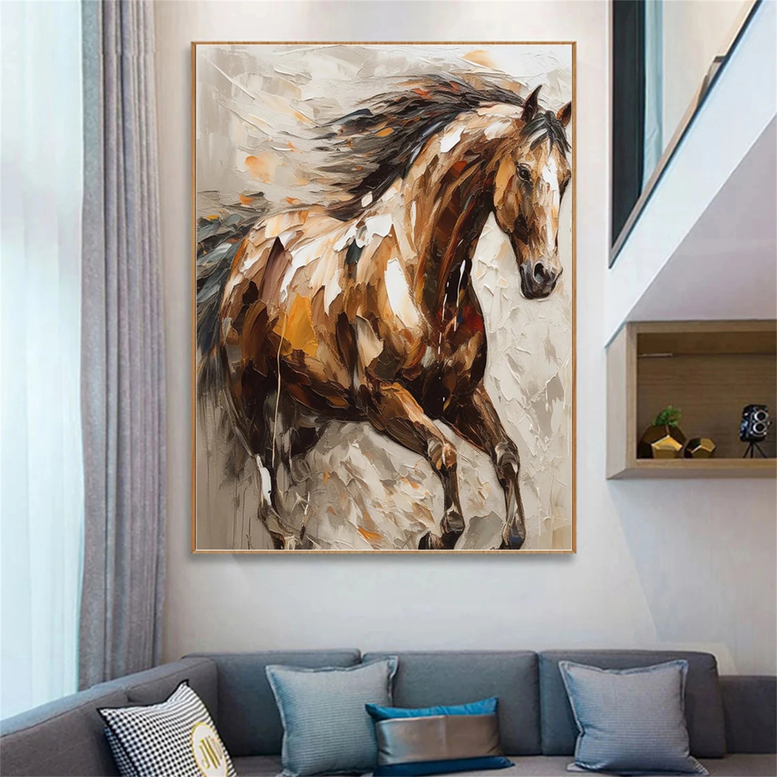 Colorful Horse Abstract Animal Wall Art #AL044