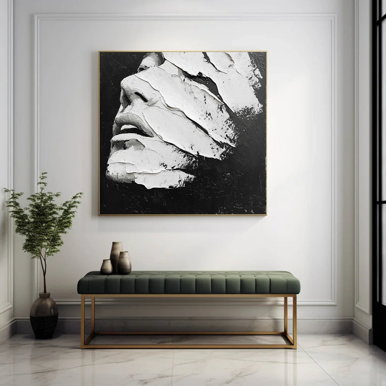 Abstract Portrait Textured Wall Art #AP092