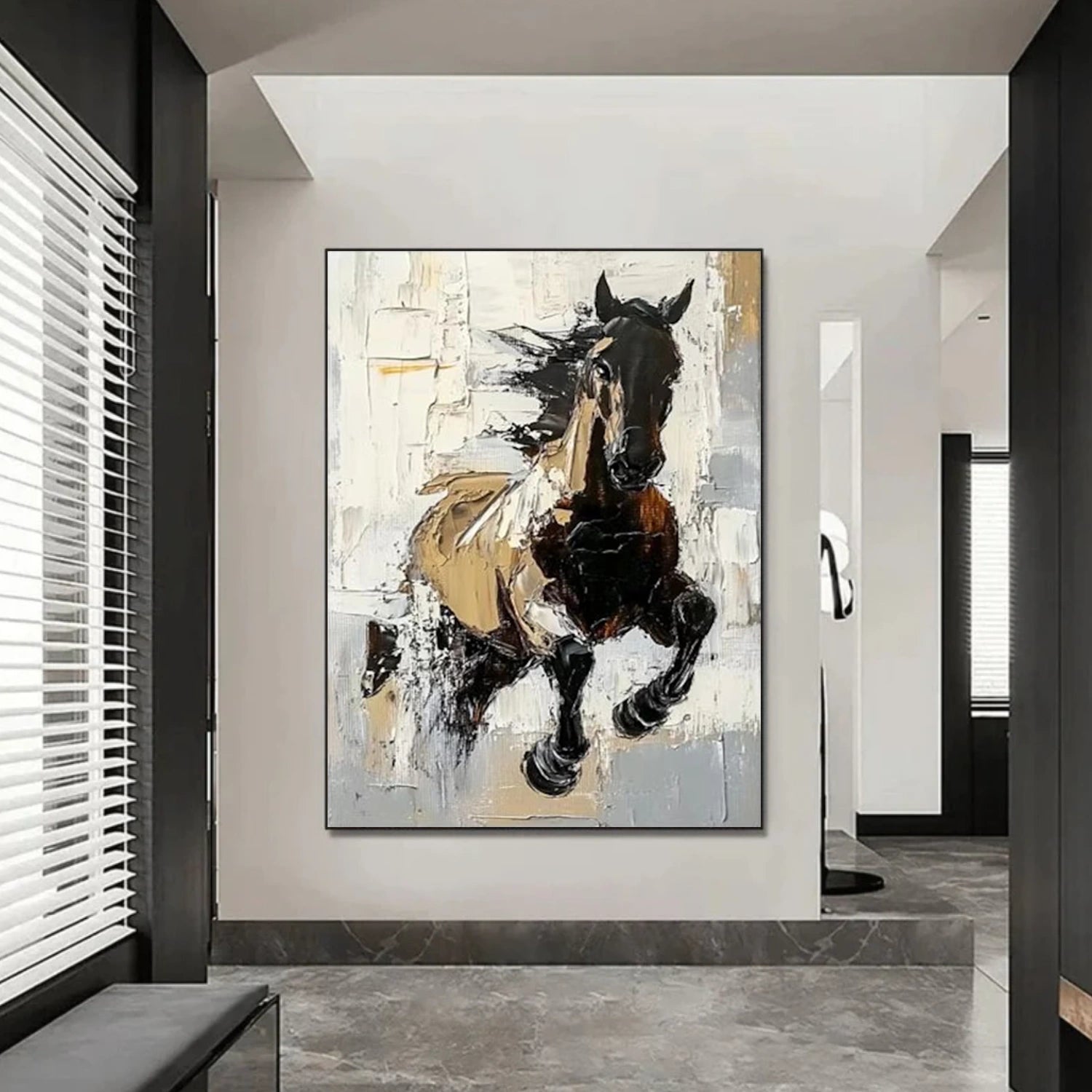 Abstract Animal Horse Textured Wall Art #AL164