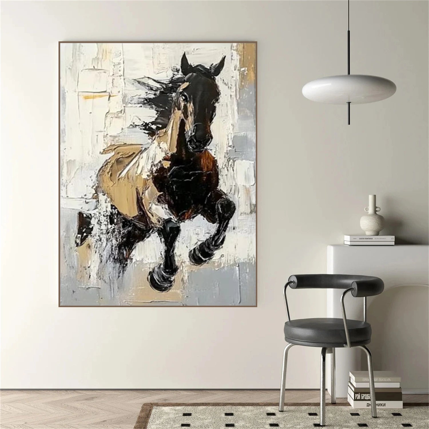 Abstract Animal Horse Textured Wall Art #AL164