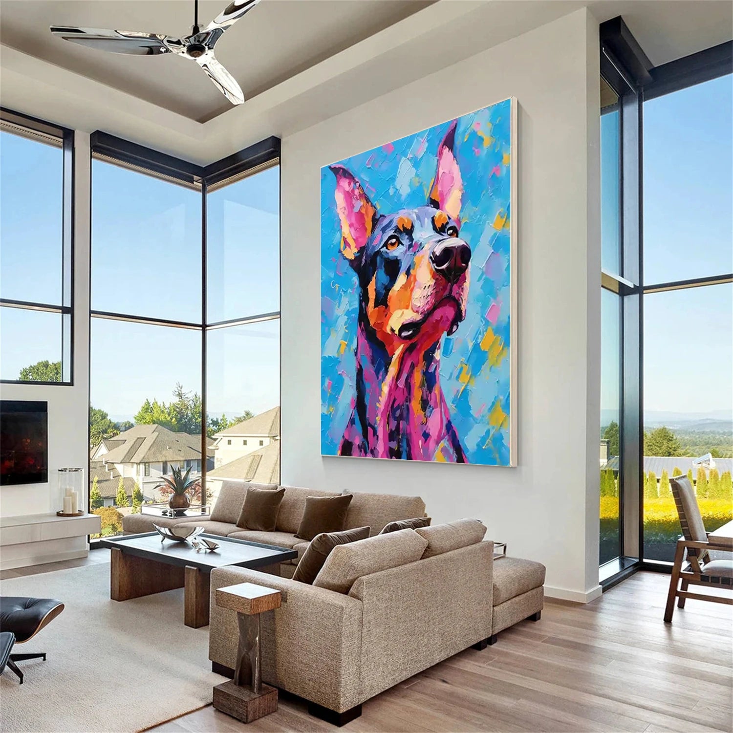 Abstract Animal Dog Wall Art #AL117