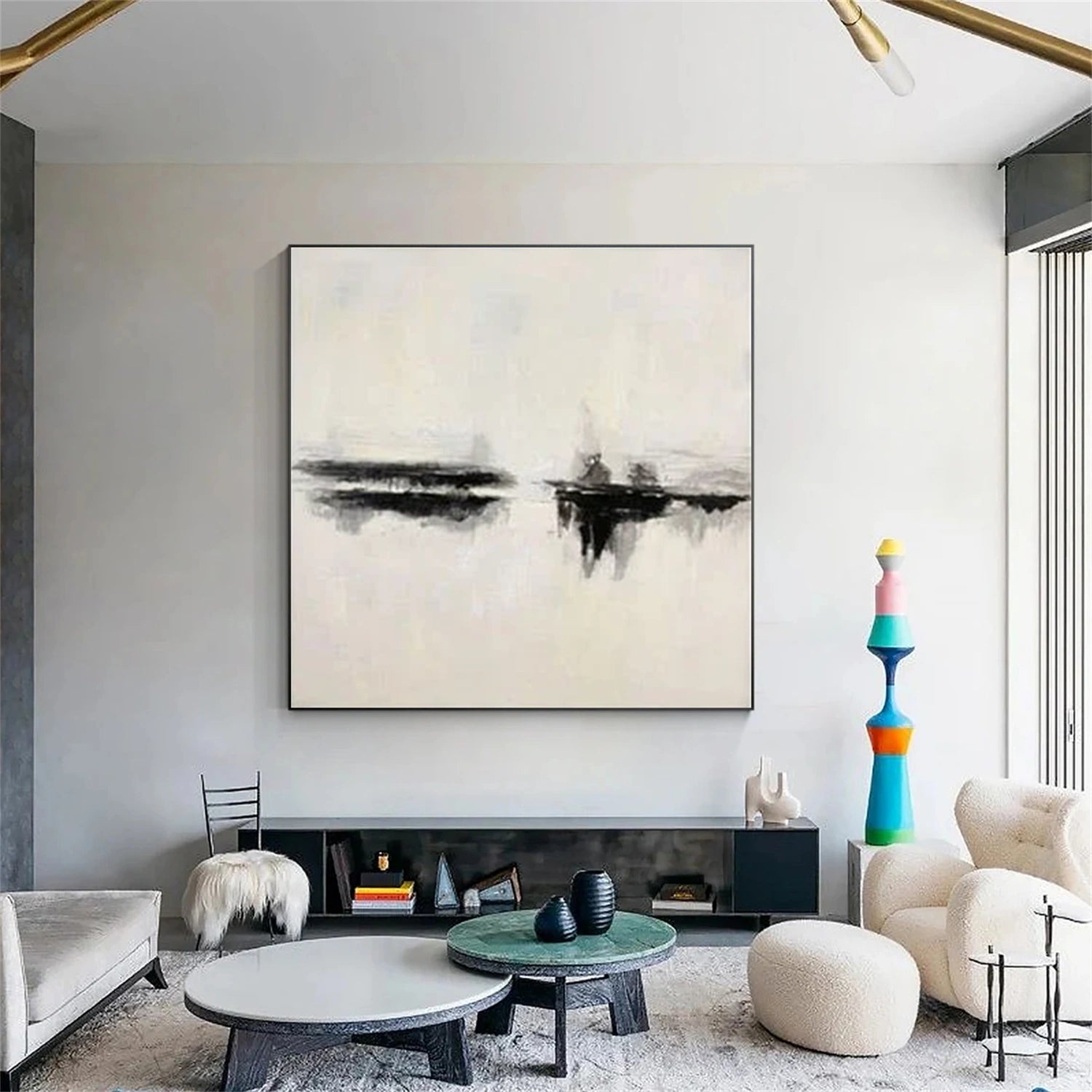 Black and White Minimalist Canvas Art #MZ112