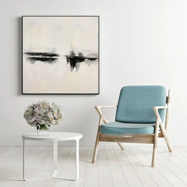 Black and White Minimalist Canvas Art #MZ112