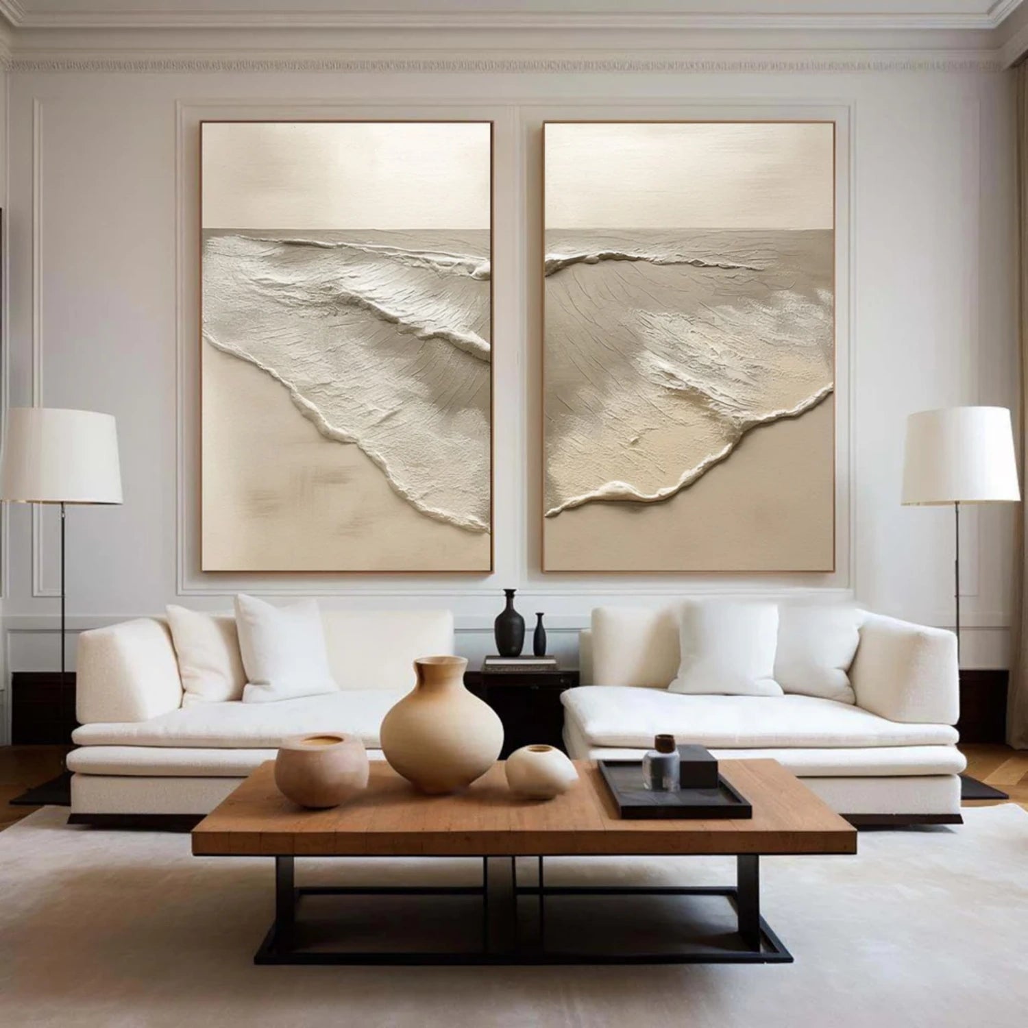 Minimalist Sea & Sky Textured Art Set of 2 #MS111