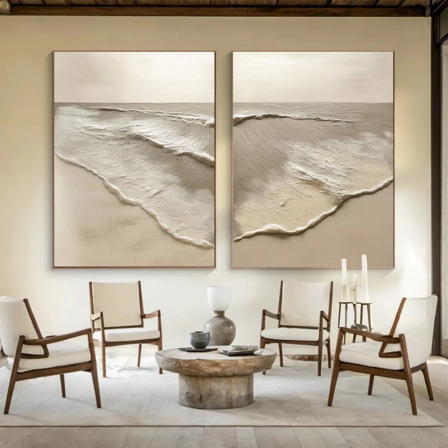Minimalist Sea & Sky Textured Art Set of 2 #MS111