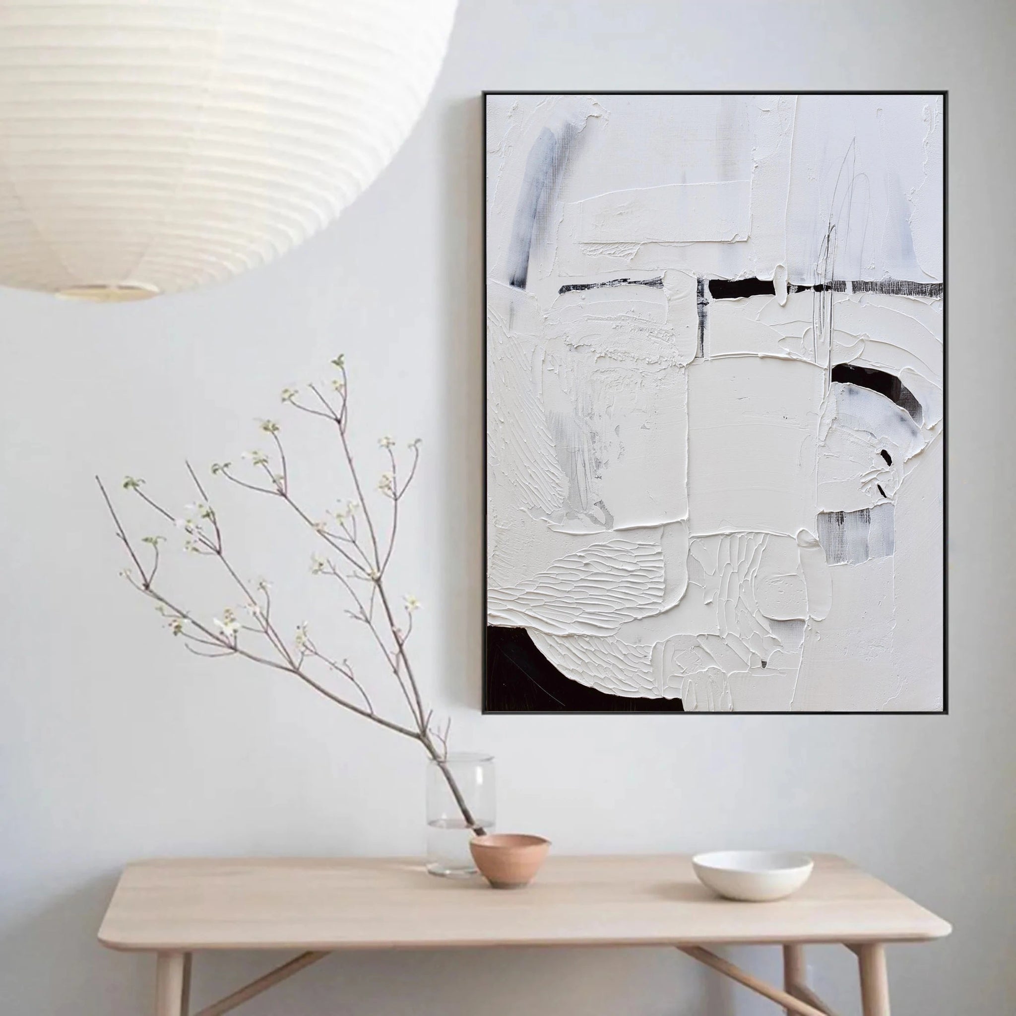 White Plaster Art Painting Minimalist Wall Decor Original Canvas #MM008 ...