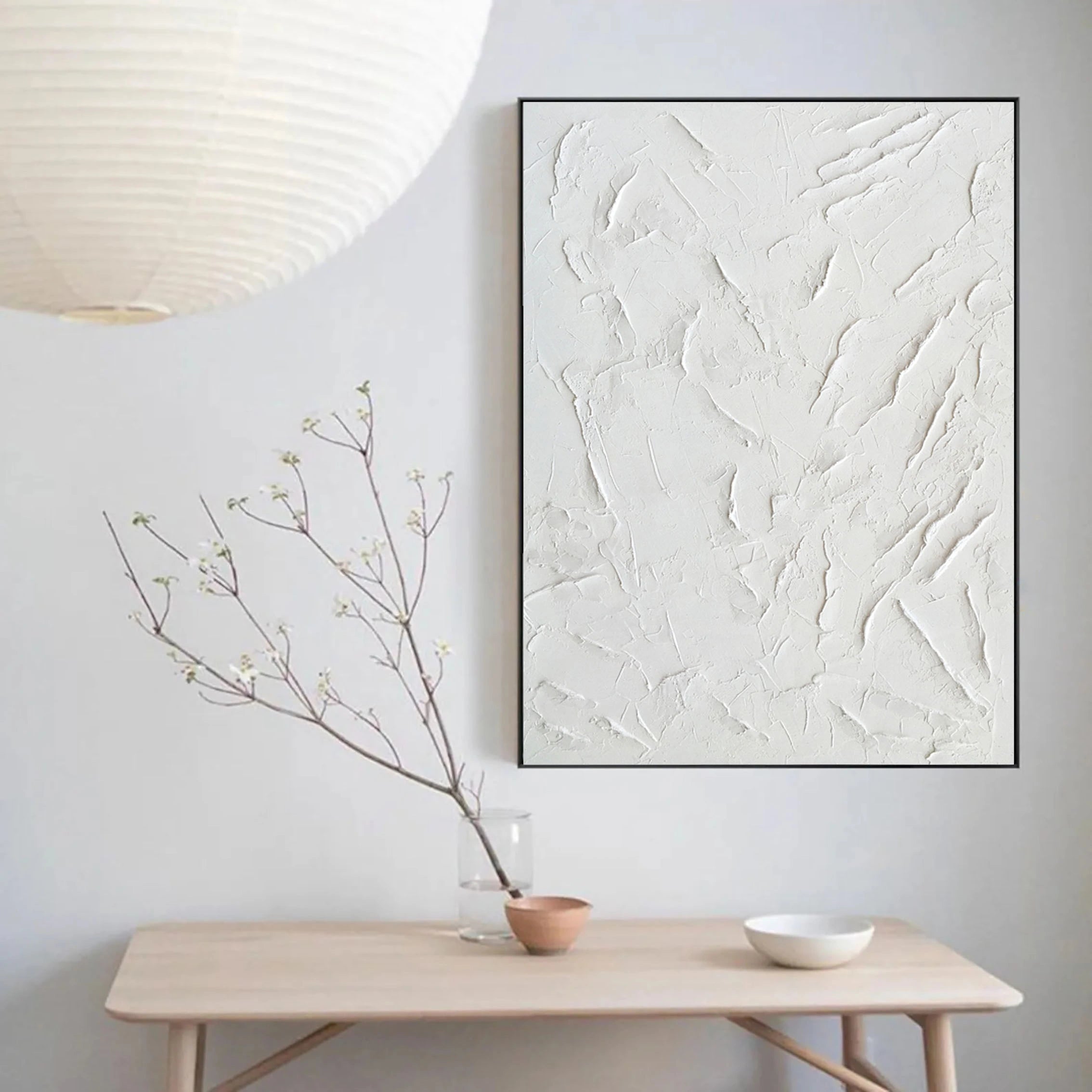 Minimalistic Plaster 3D Textured Painting on Canvas Original Wall Decor