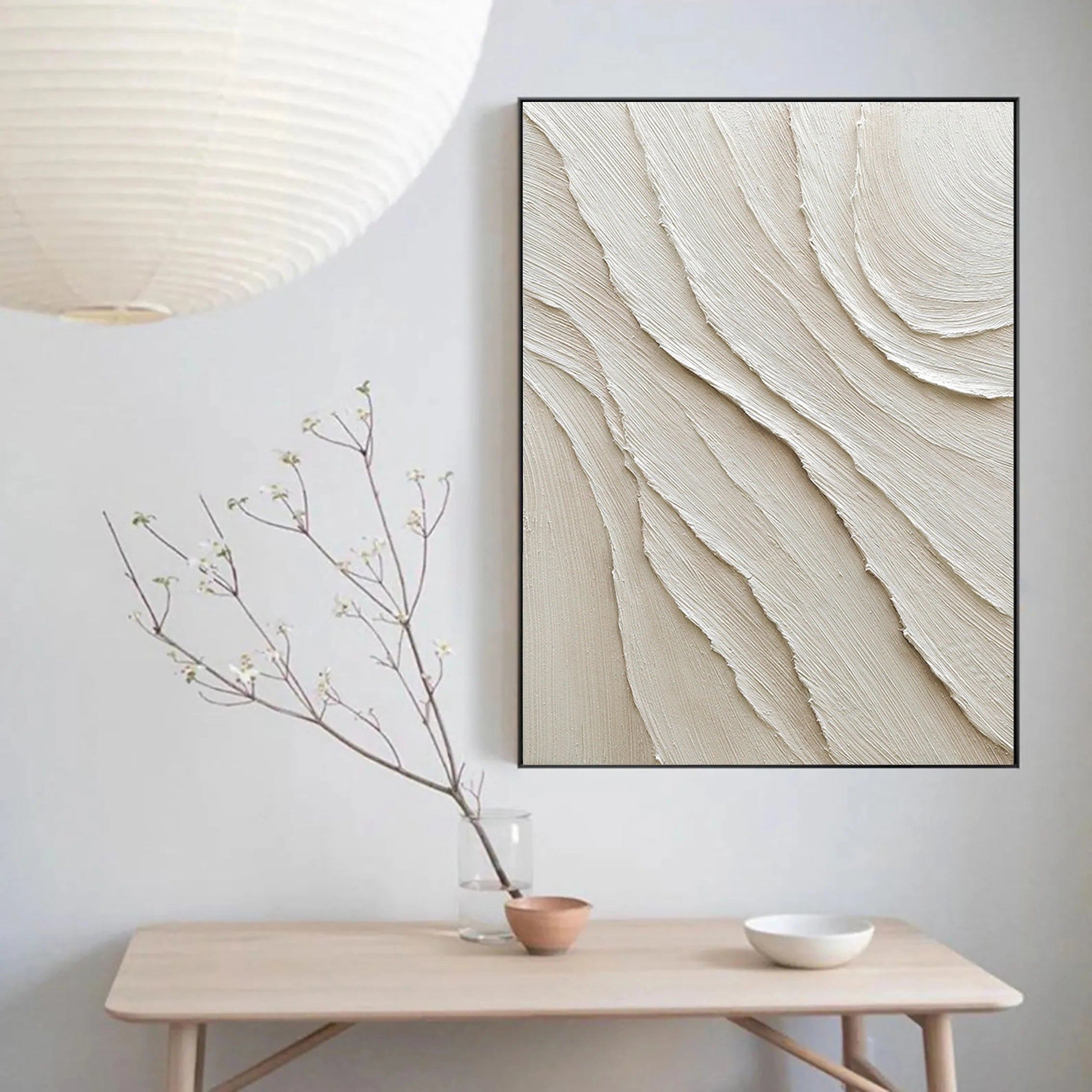Plaster Art Painting 3D Textured Large Canvas for Living Room/Bedroom