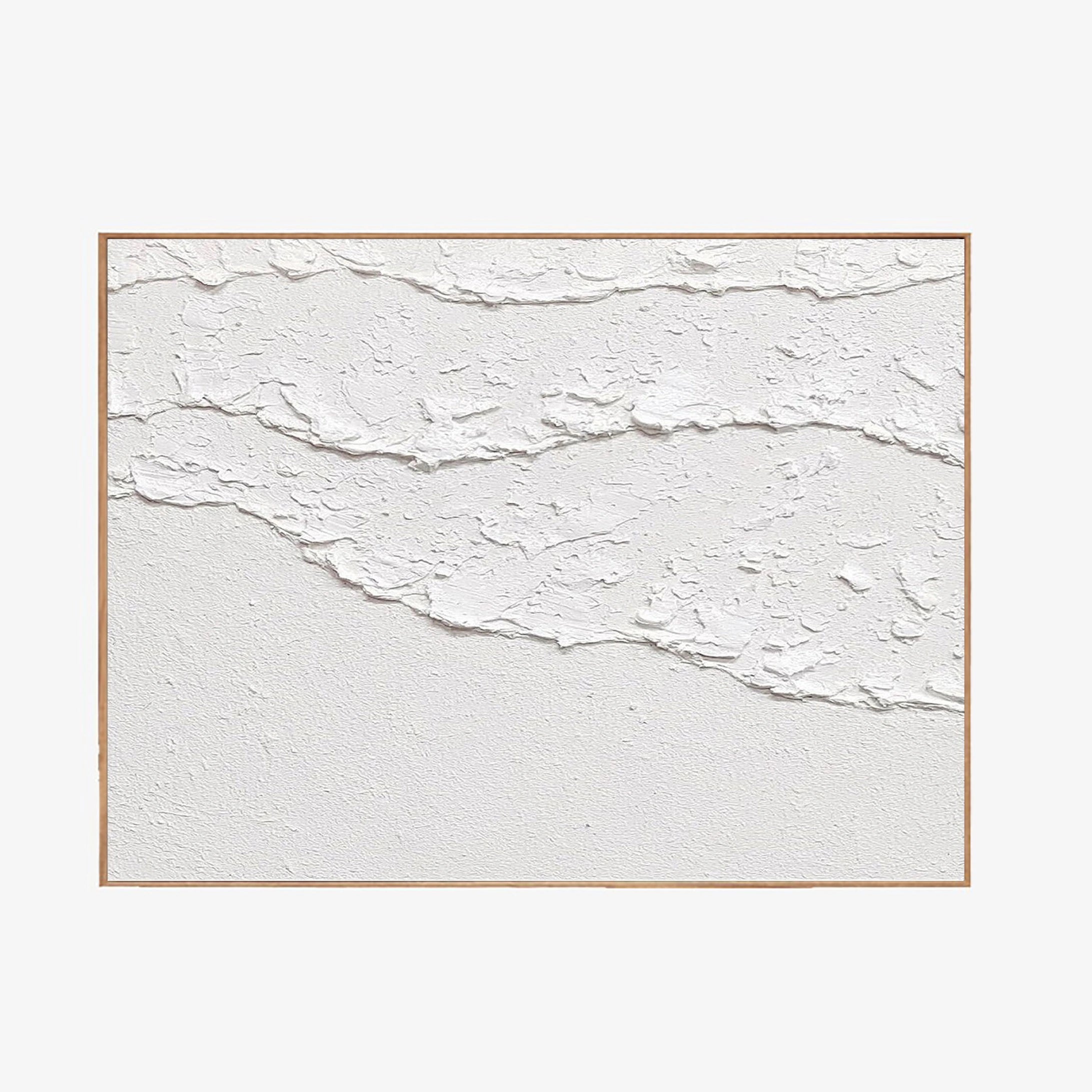 White Minimalist Plaster Art Painting for Room Decor
