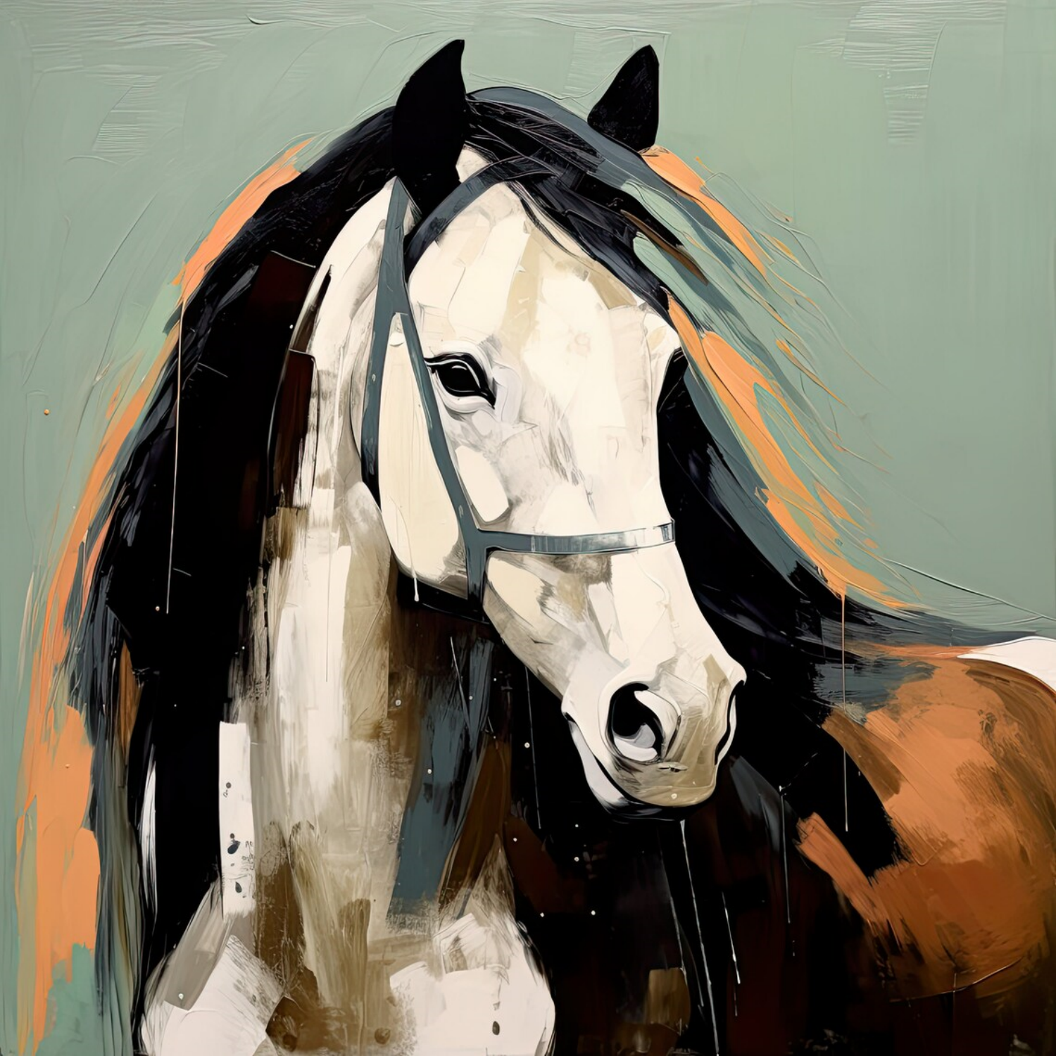 Abstract Animal Horse Wall Art #AL106