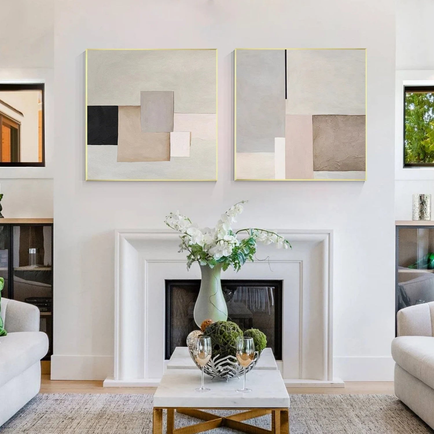 Abstract Canvas Art Set of 2 #WS635