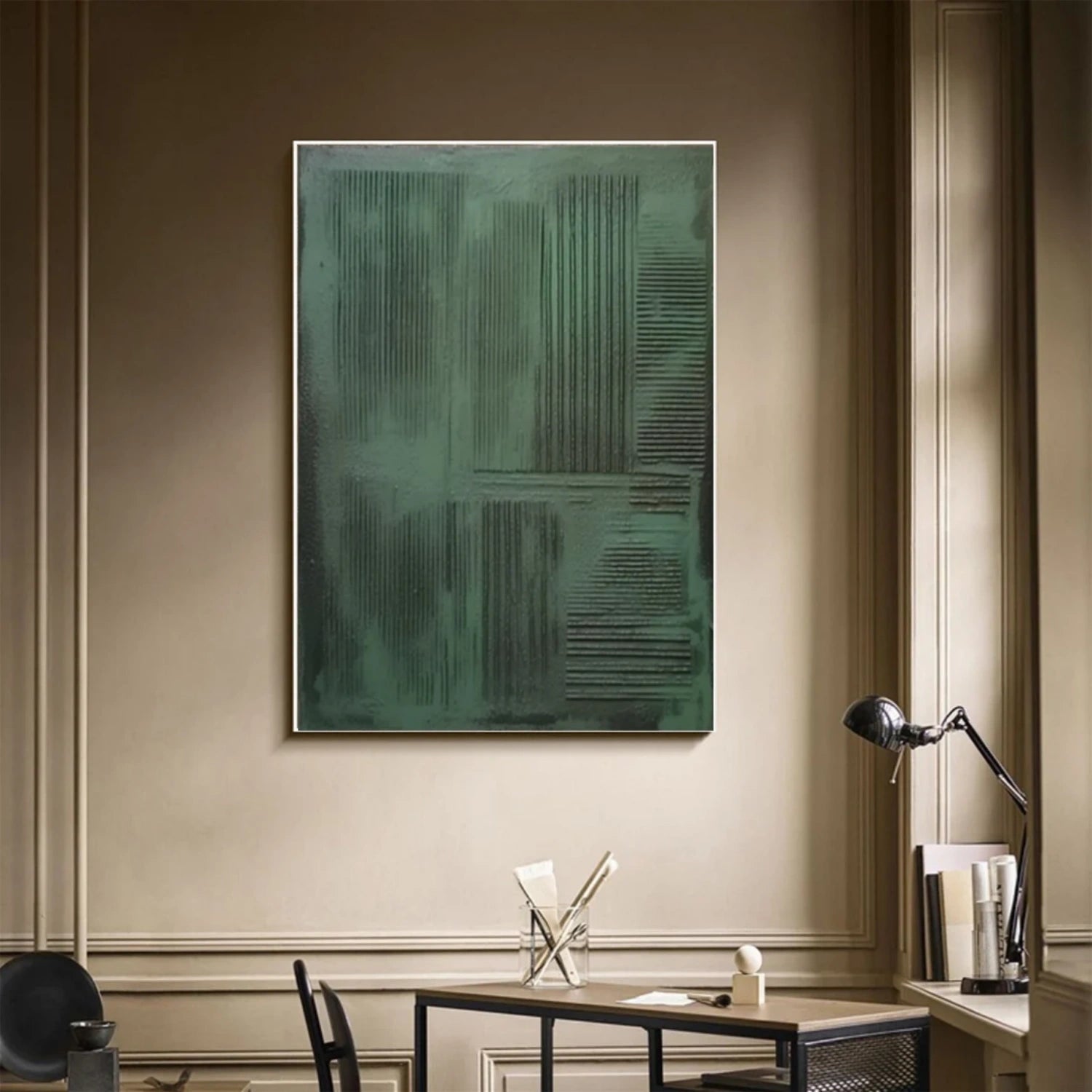 Green Minimalistic Textured Art #MM248