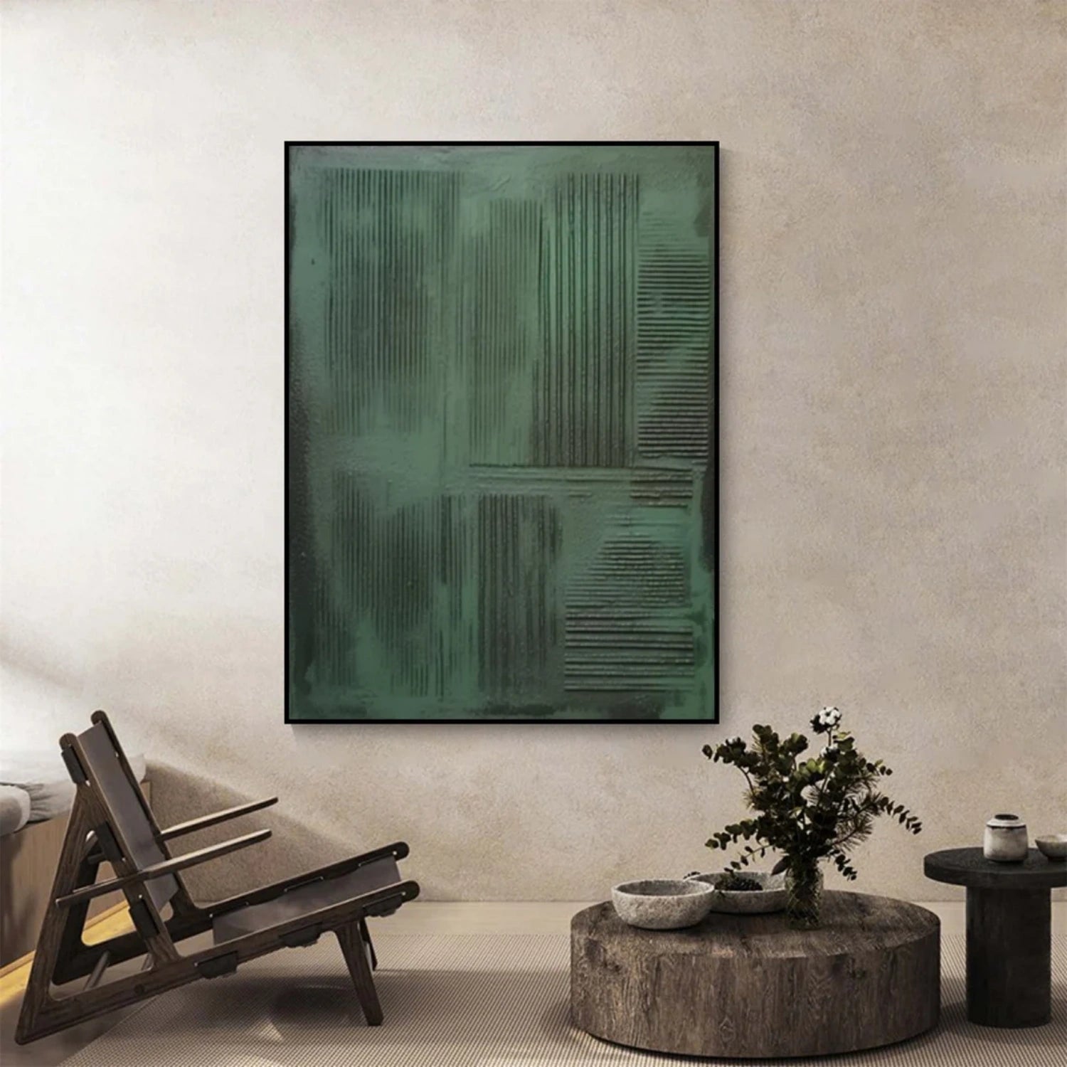 Green Minimalistic Textured Art #MM248