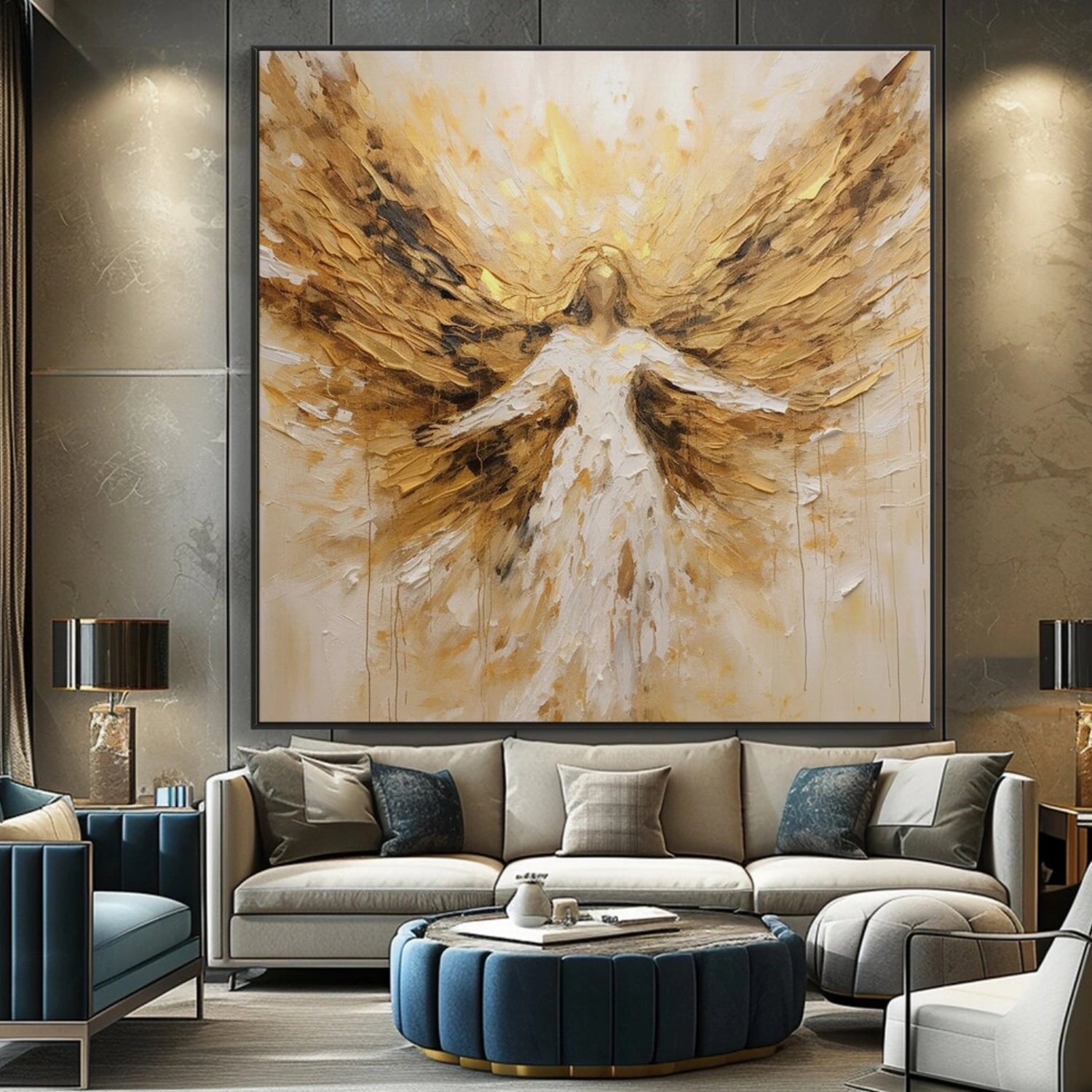 Abstract Angel Wing Textured Painting #AP048
