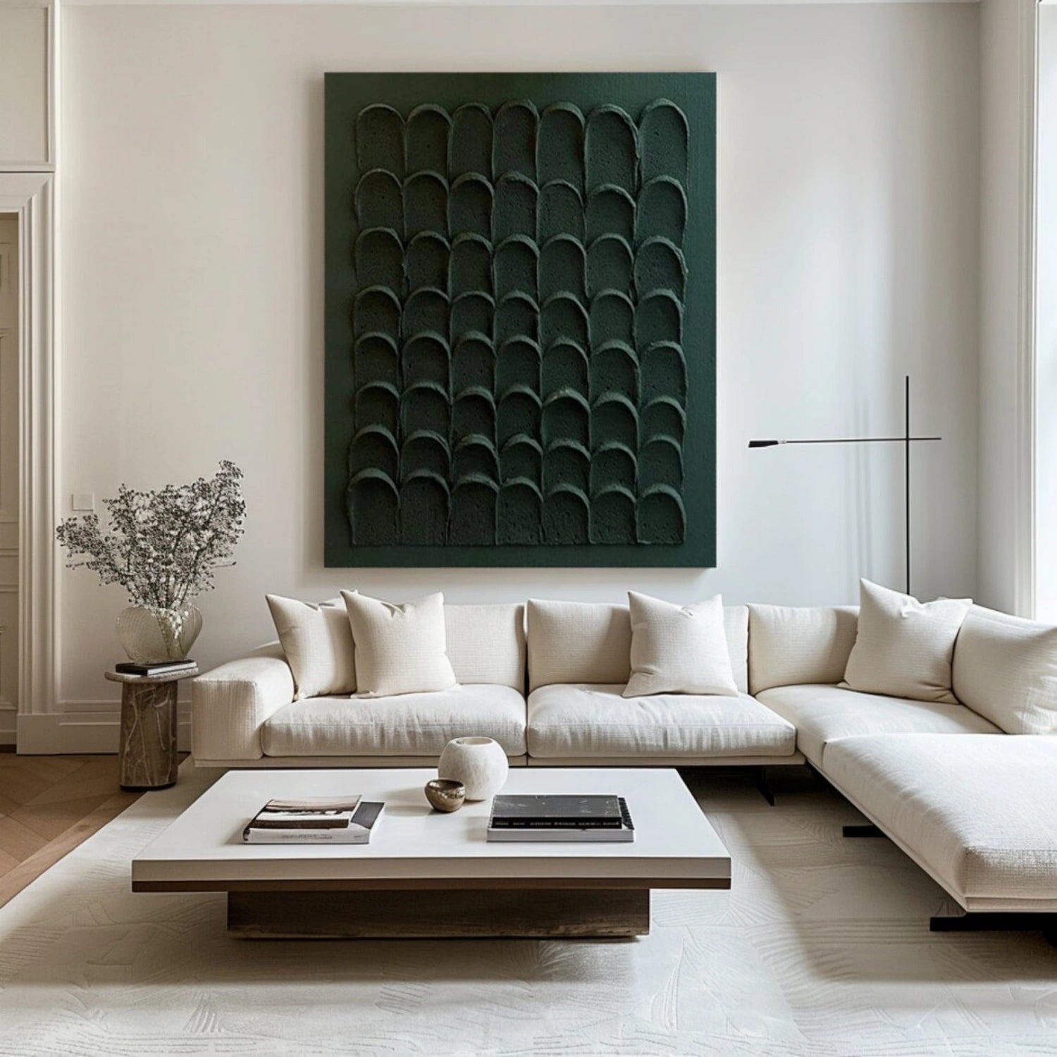 Green Minimalistic Textured Art #MM249