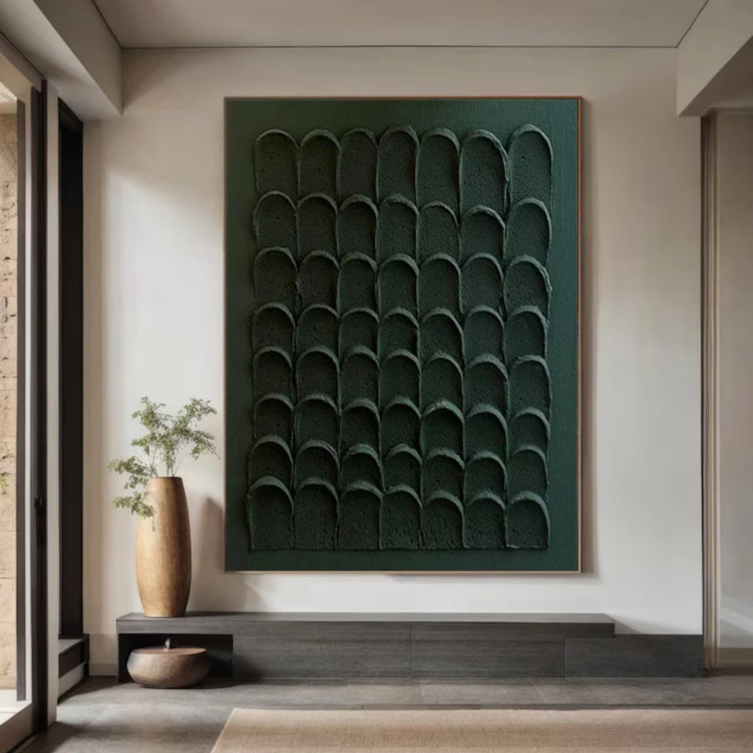 Green Minimalistic Textured Art #MM249