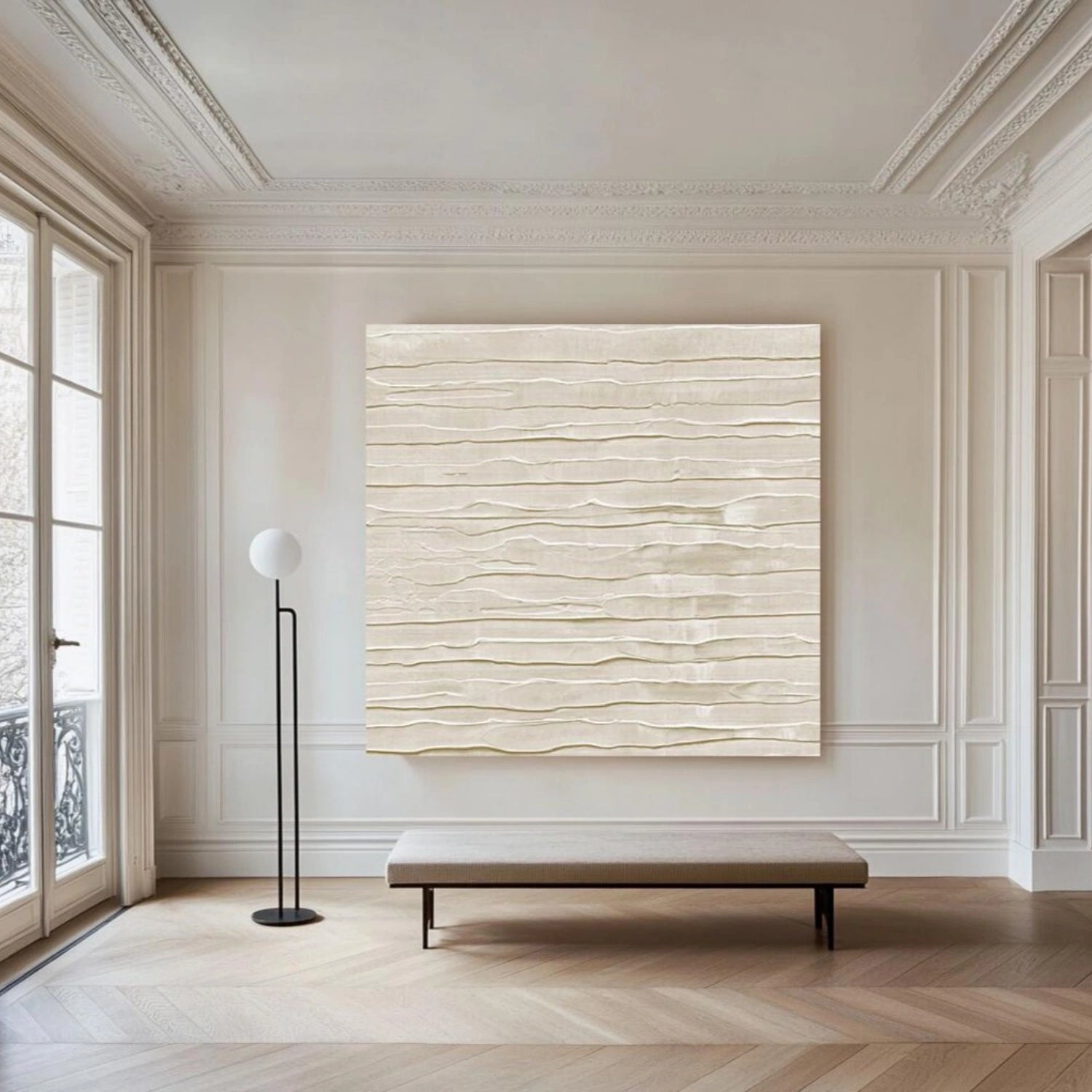White Minimalistic Textured Art #MM253