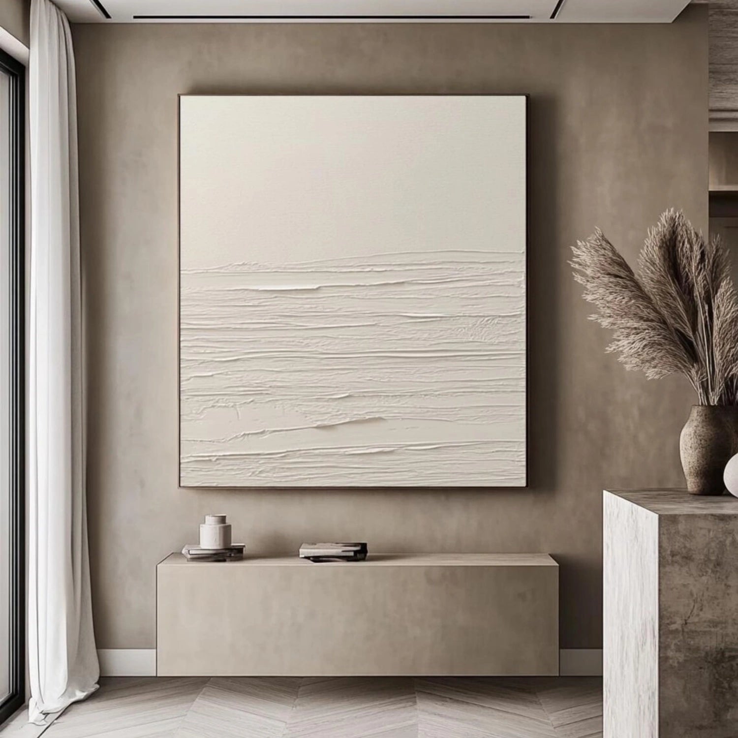 White Minimalistic Textured Art #MM250